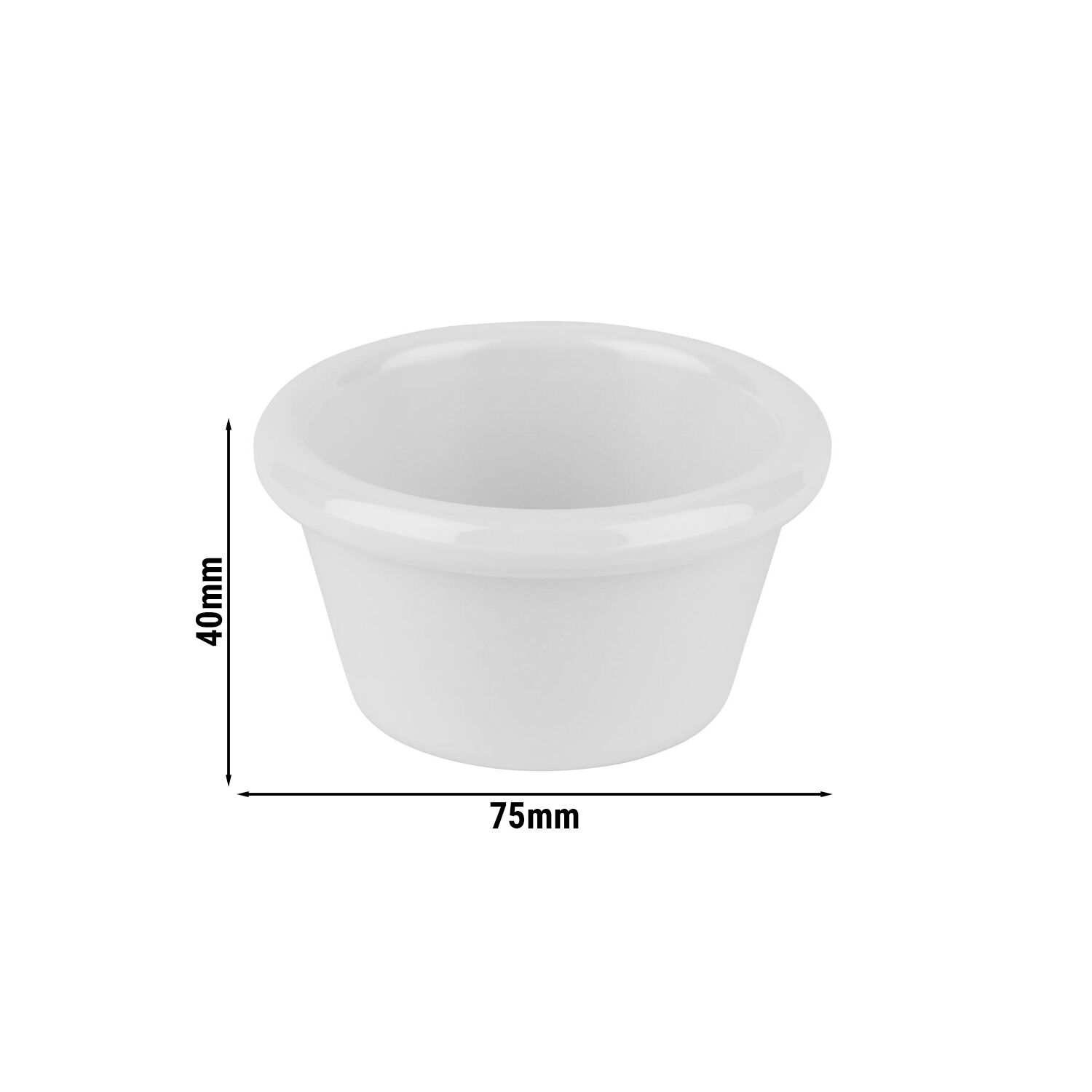 (24 ks) Dip miska - CASUAL - Melamin - 70 ml - Ø 75 mm - Bílá