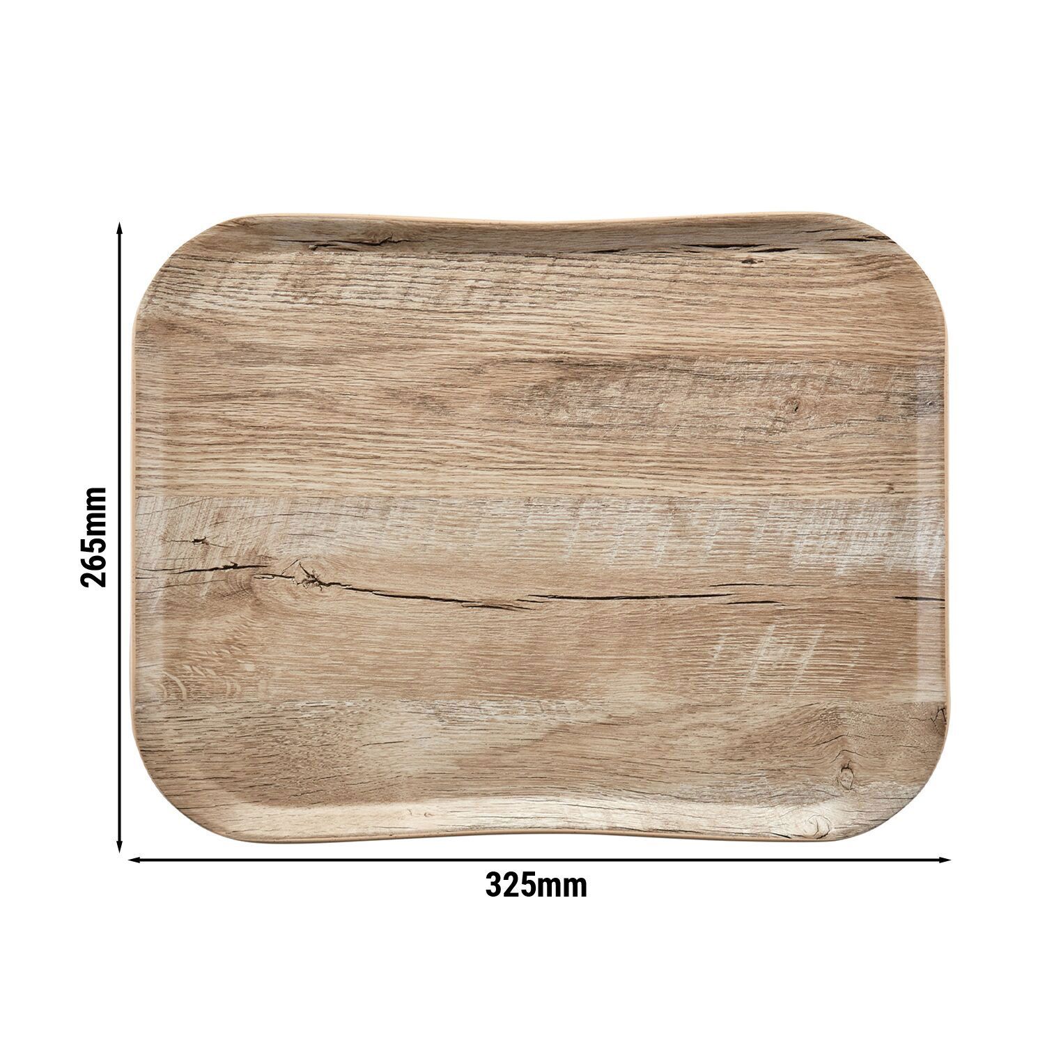 (12 pieces) CAMBRO | CENTURY™ Fibreglass Serving Tray – GN 1/2 325×265 mm – Light Oak Wood Effect
