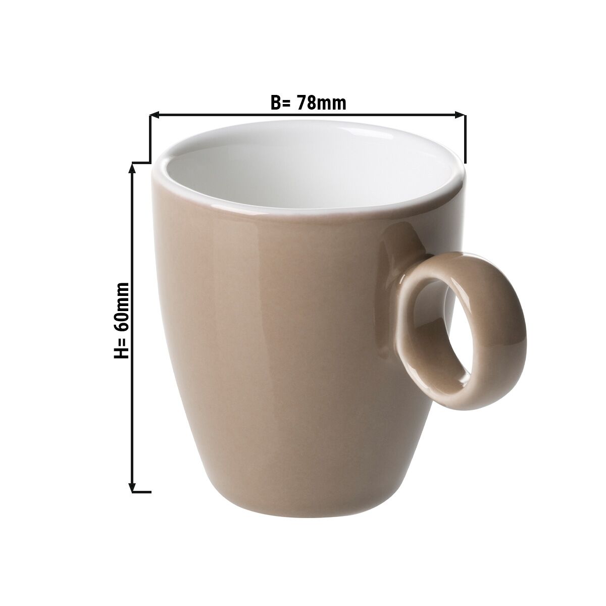 (6 pcs) BART - Tasse à espresso Colour Cafe - 65ml - Marron