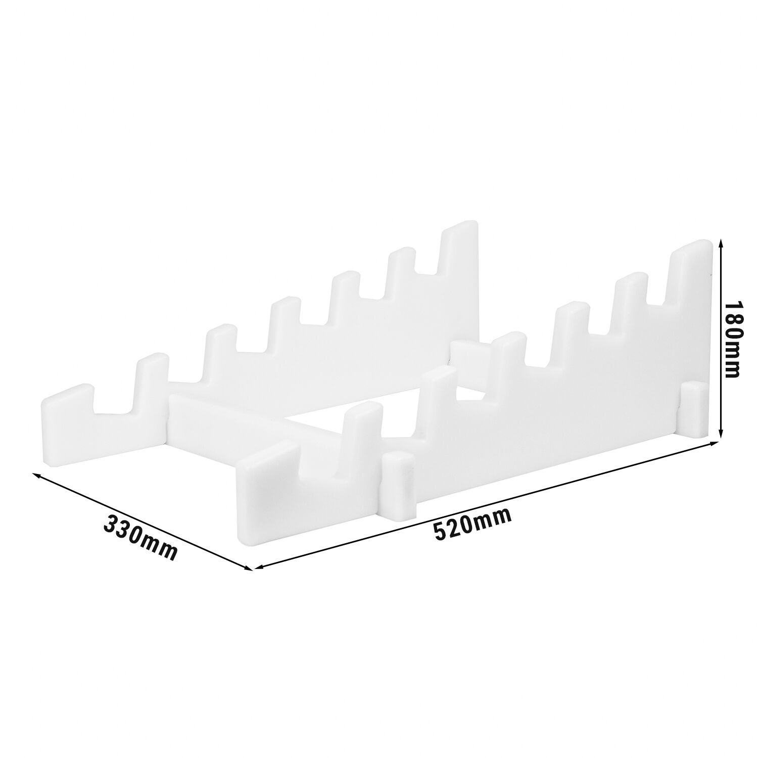 Chopping Board Rack for 40mm Boards - 6 Slots - Polyethylene - White