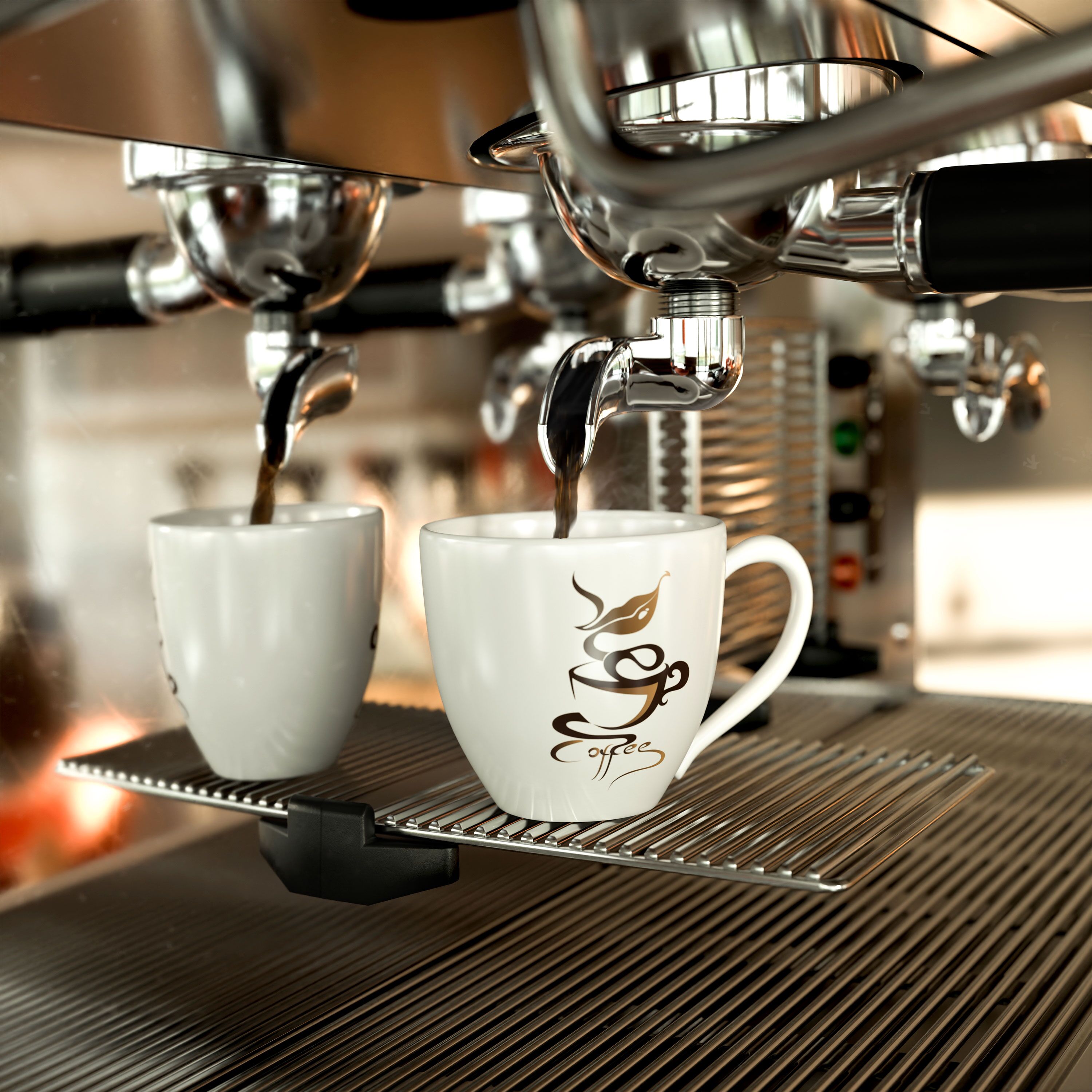 Machine à café porte-filtre – 2 groupes – avec système de préinfusion inclus