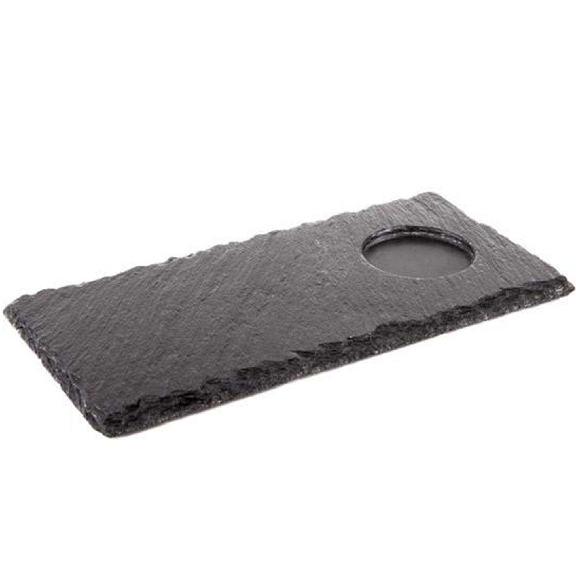 (6 pcs) Plateau en ardoise naturelle - 250x120mm - avec 1 empreinte Ø60mm - Ardoise naturelle