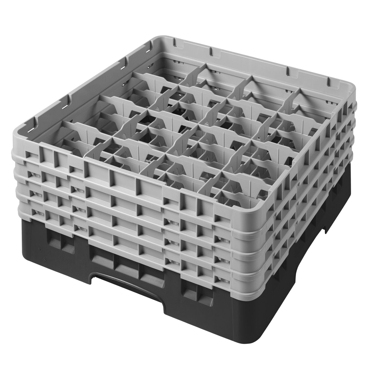 CAMBRO | CAMRACK® - Gläserspülkorb 1/1 - 16 Fächer - mit 4 Extender - 500x500mm - Schwarz