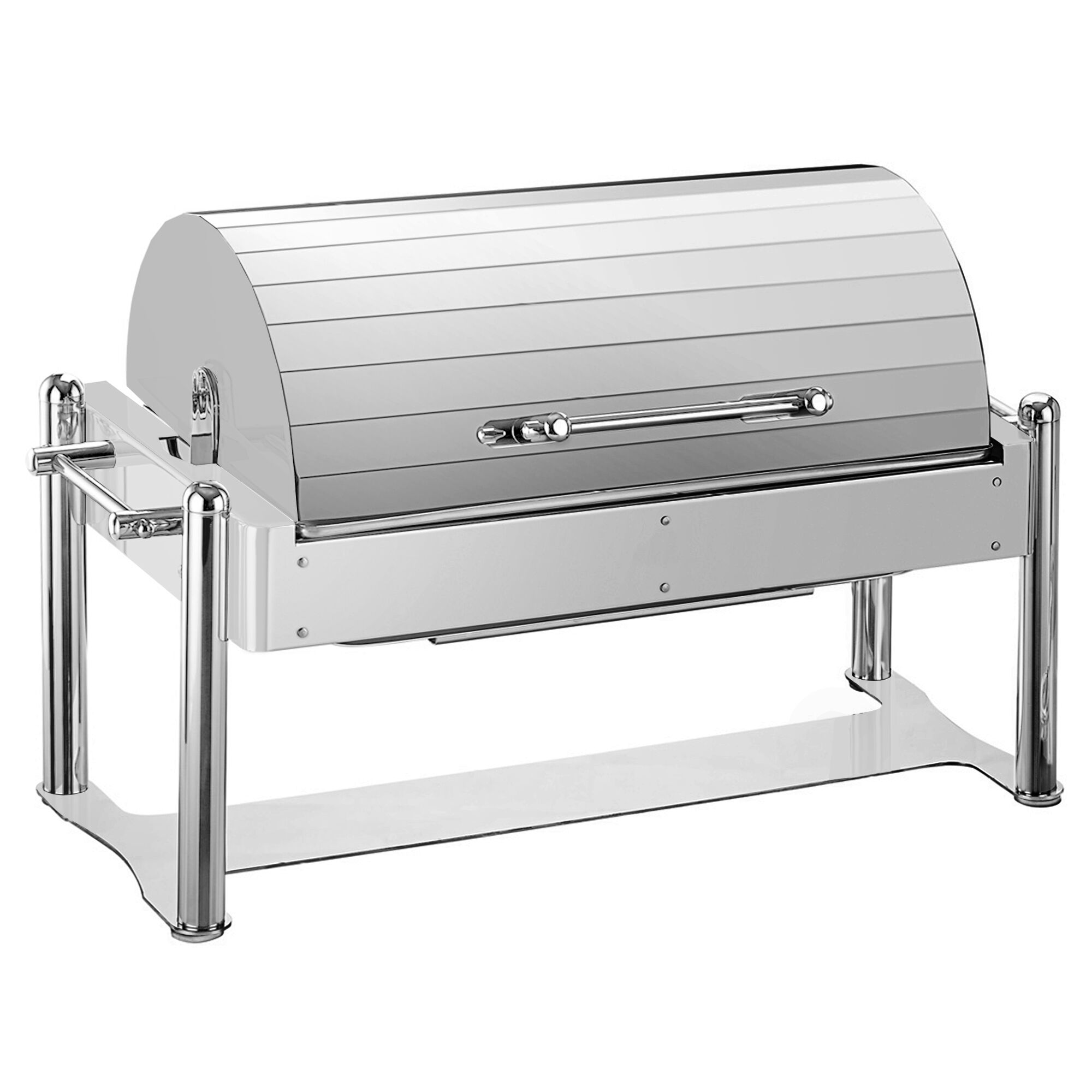 Chafing dish électrique - GN 1/1 - avec couvercle roll top - Finition chromée