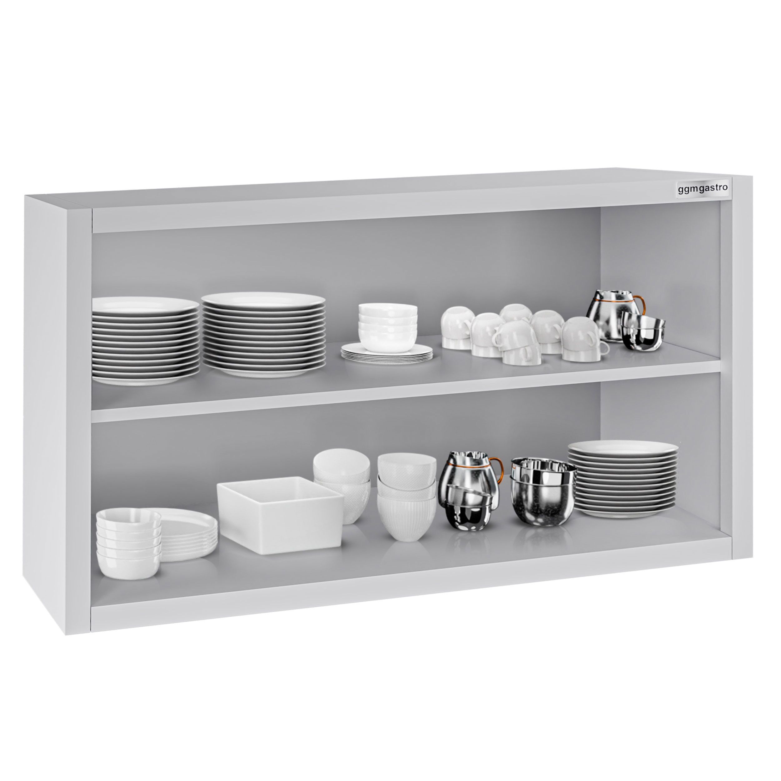 Armoire murale en acier inoxydable ECO - 1000x400mm - sans portes (ouvert) - 650mm de haut