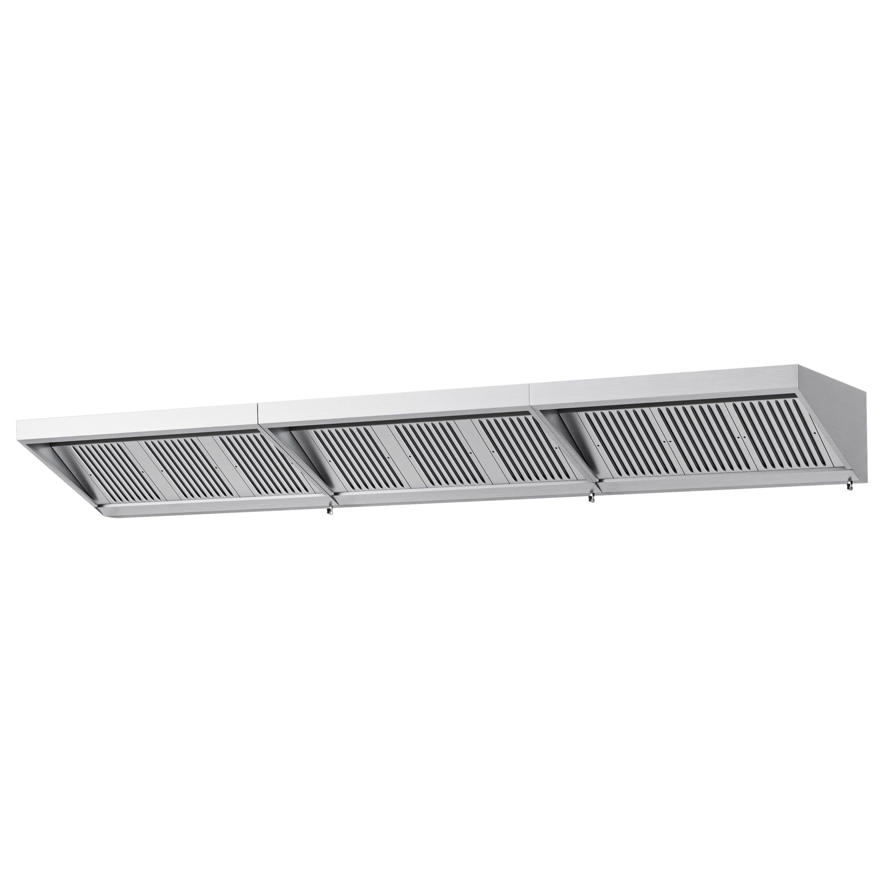 Commercial Wall-Mounted Extraction Canopy - 4600mm - with Baffle Filters & LED Lighting