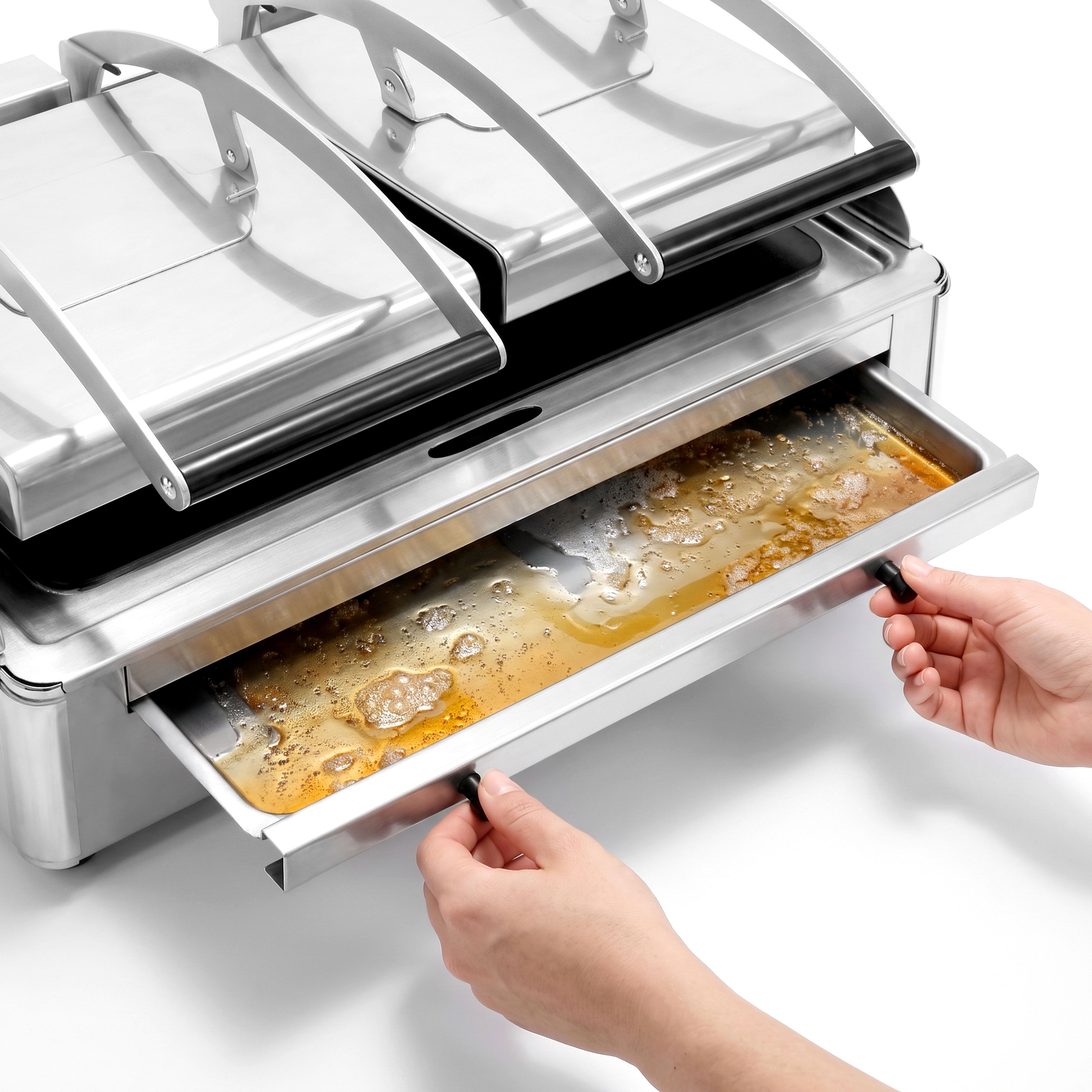 Glass Ceramic Contact Grill – 3.4 kW – Smooth Bottom & Ribbed Top – Grilling Surface: 2 x220x220mm