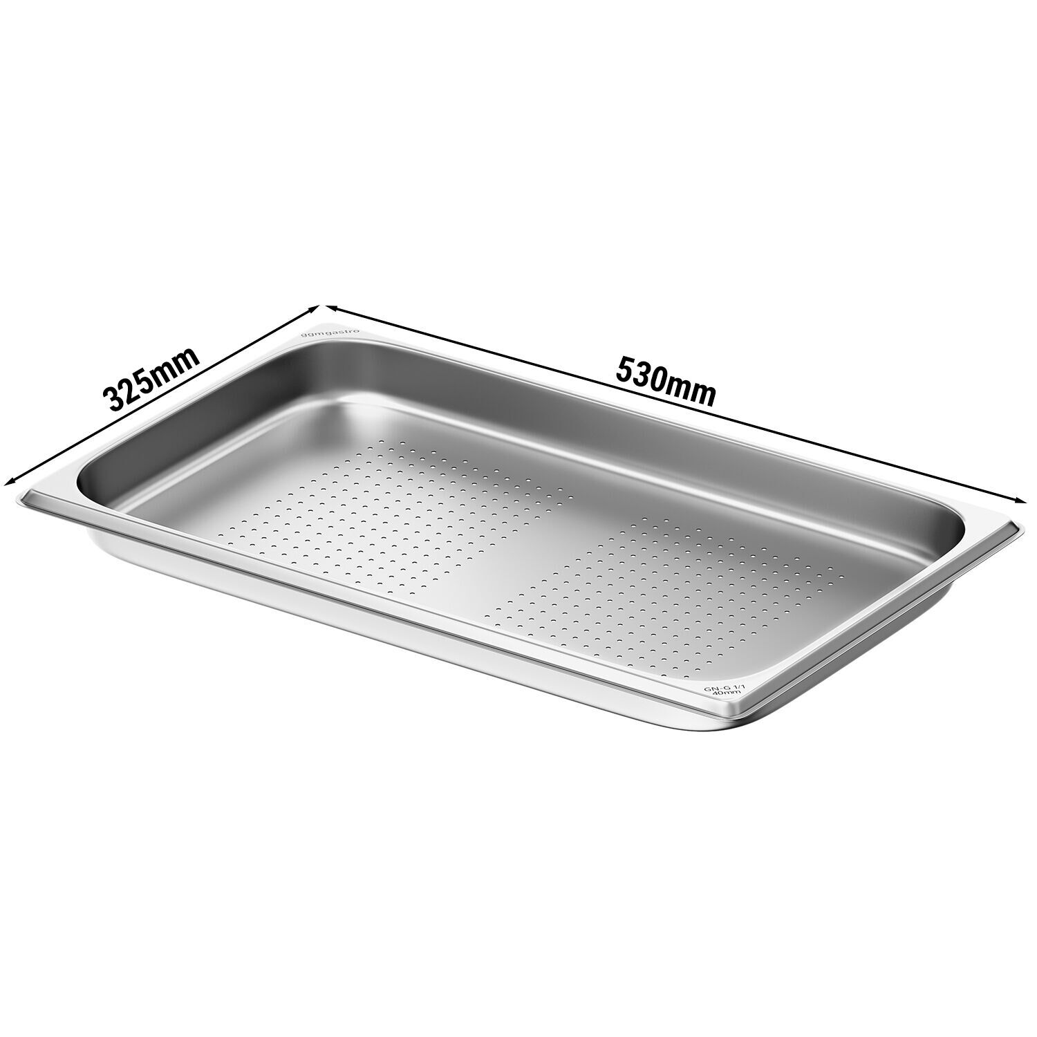 Récipients en acier inoxydable GN 1/1 - perforés - Hauteur : 40mm