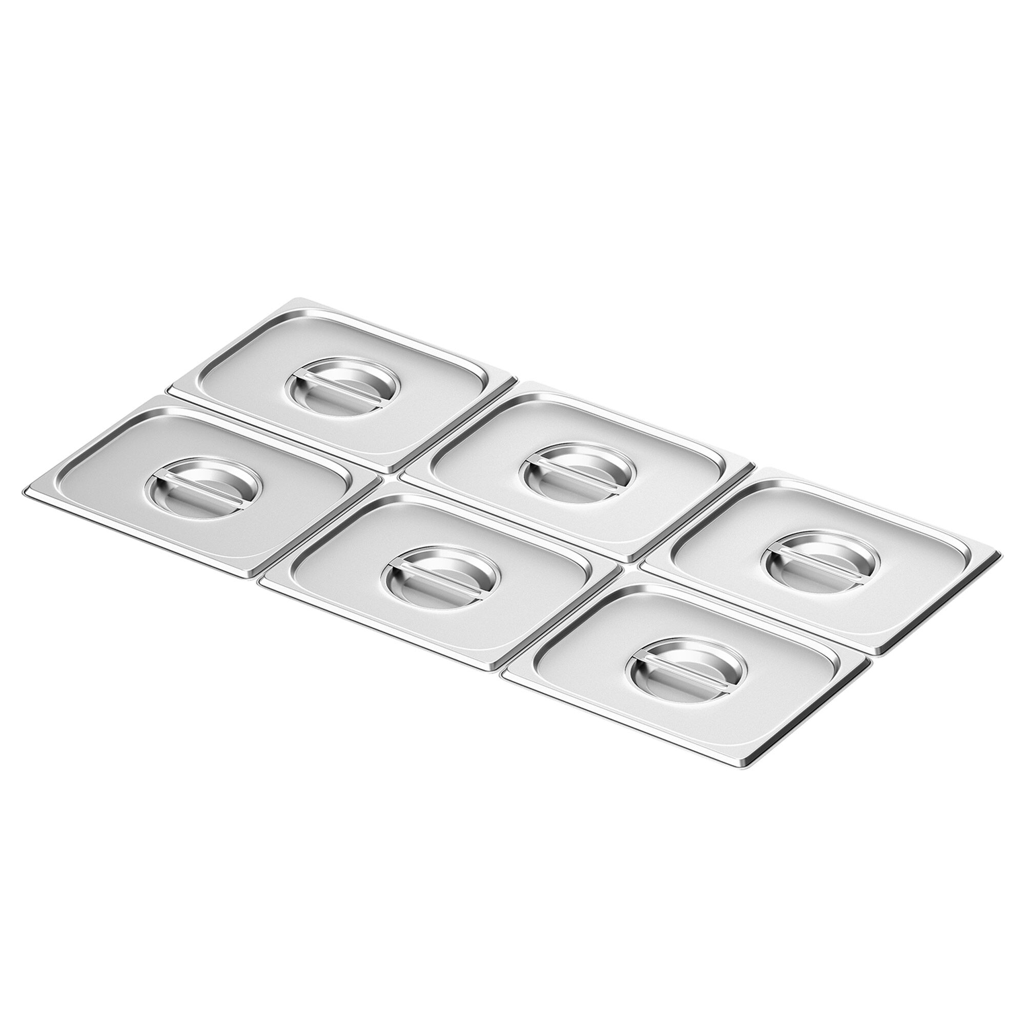 (6 pcs) Couvercle inox GN 1/2 - 325x265x27mm
