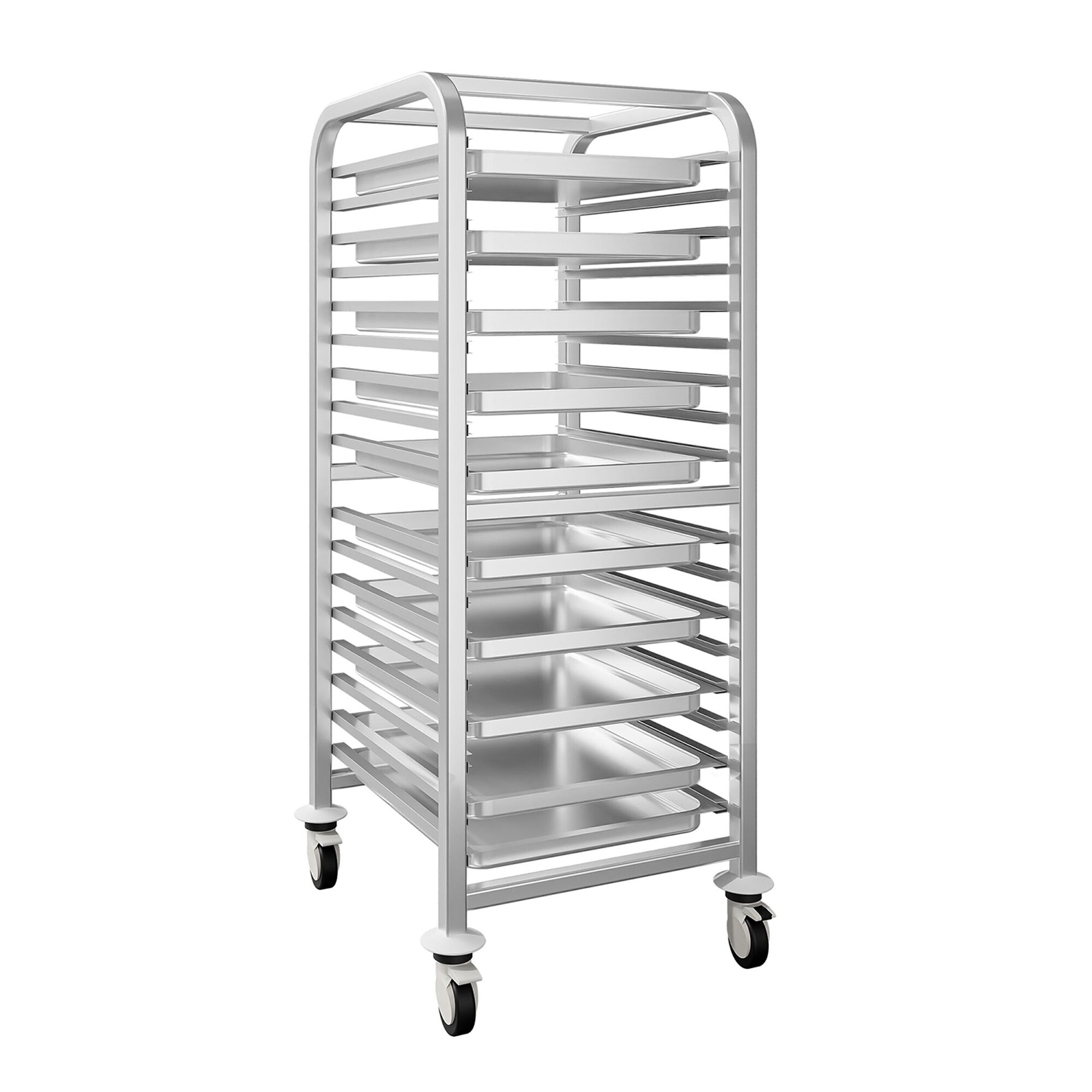 Chariot à plateaux – pour 15 plateaux EN 600 × 400 – avec roulettes silencieuses
