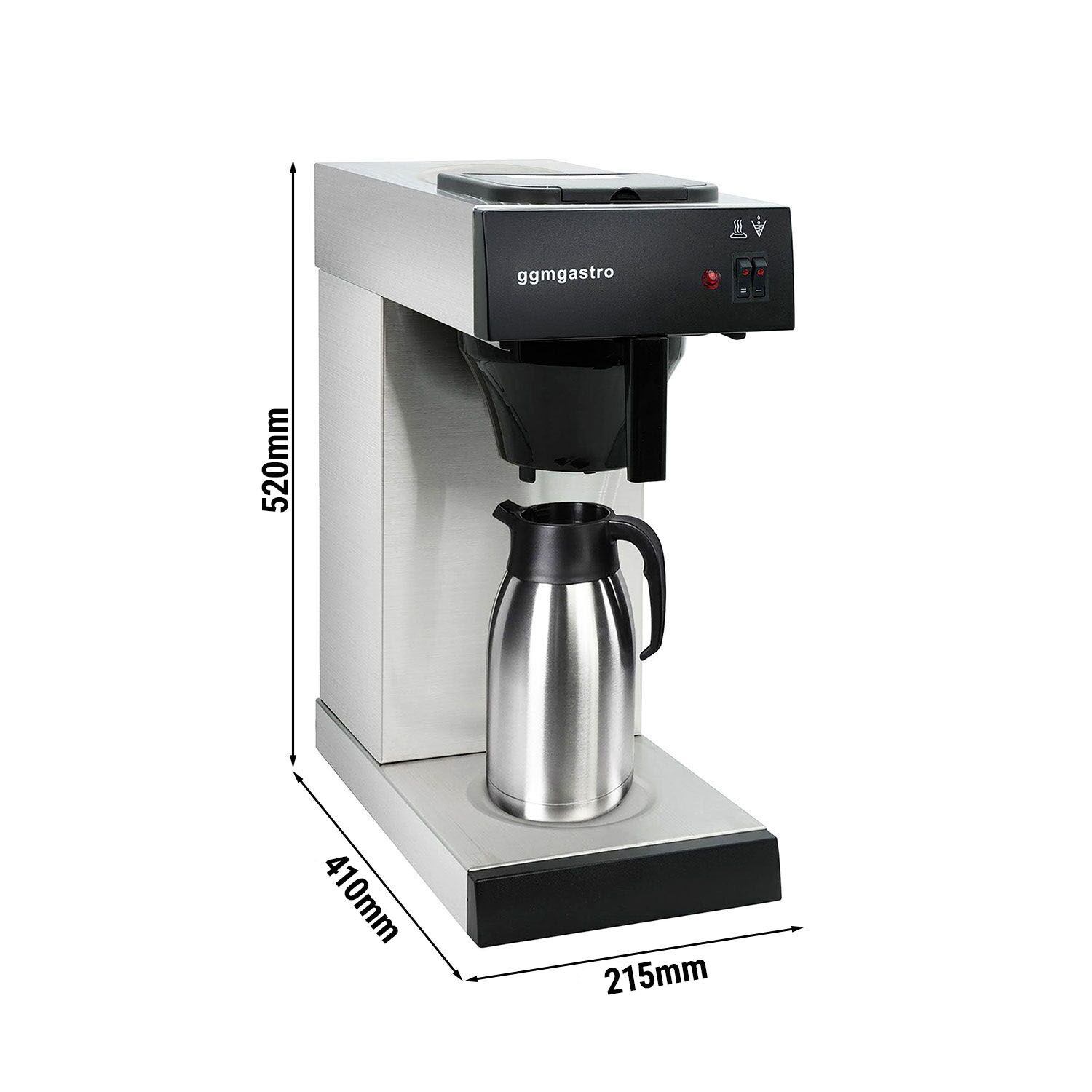 Commercial Filter Coffee Machine - 2.0L - 1.4 kW - with manual fill & hot plate - incl. 1 thermal flask
