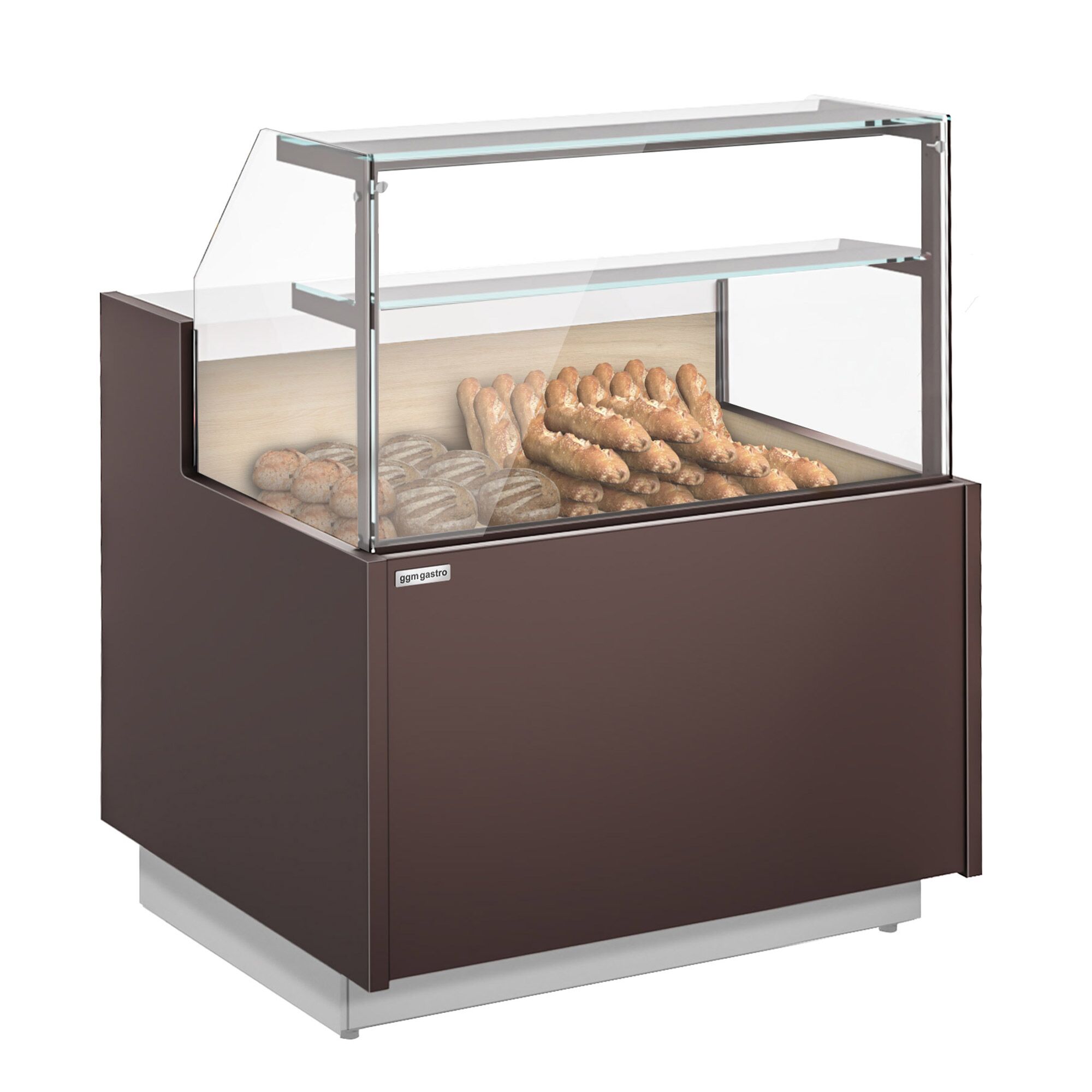 Comptoir à pain RIGA - 1058x990mm - 2 étagères - Éclairage LED - Vitrage de sécurité