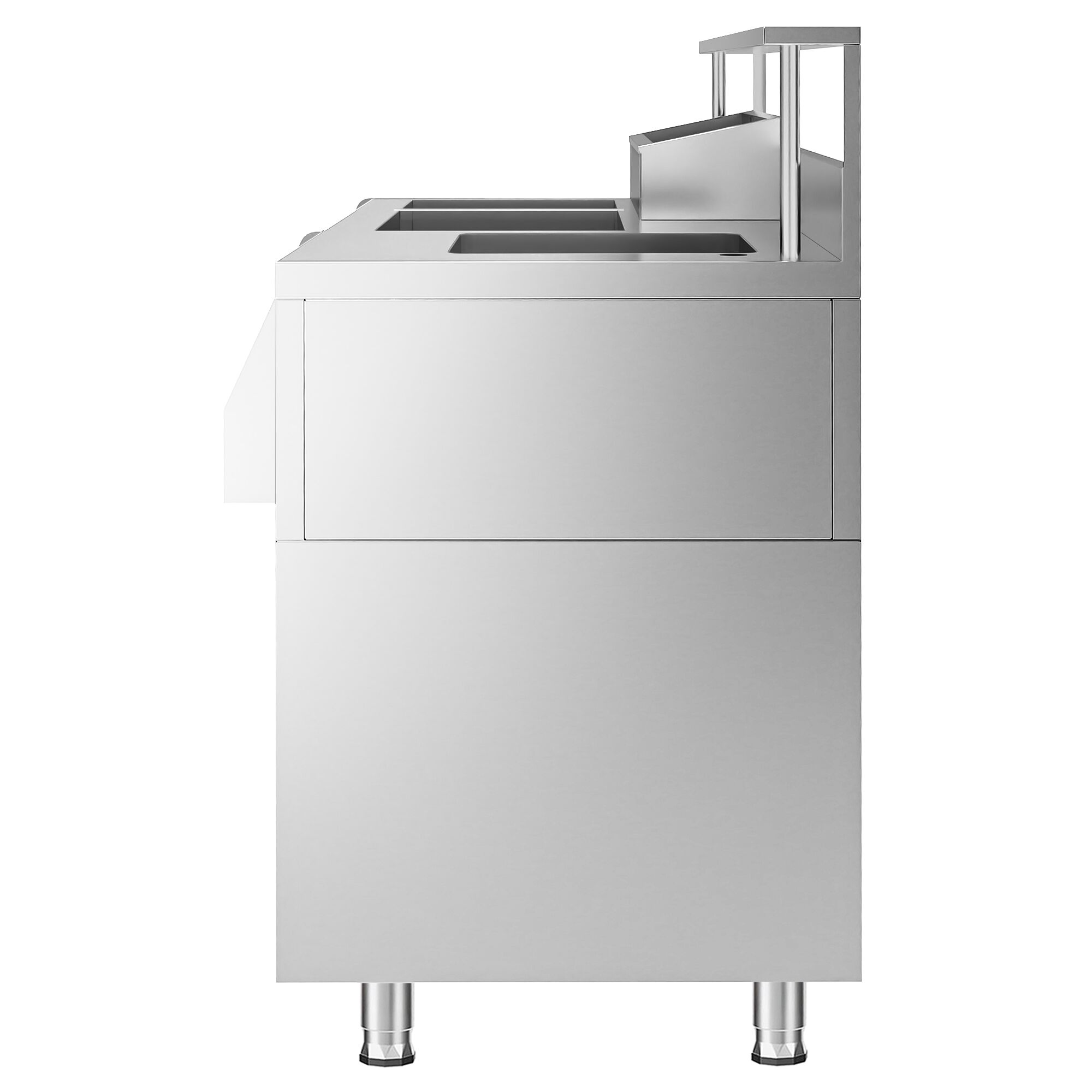 Table de préparation pour cocktails – inox – 1200 x 720 mm – avec 2 tiroirs