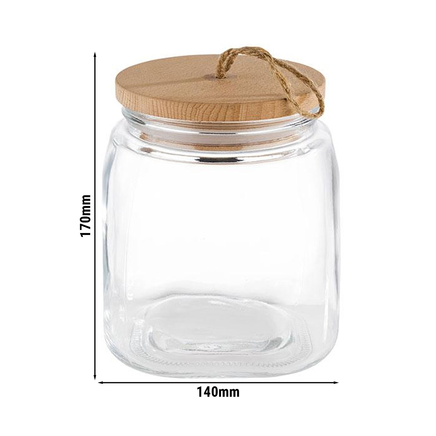 (6 pcs) Storage jar - WOODY - 2 l