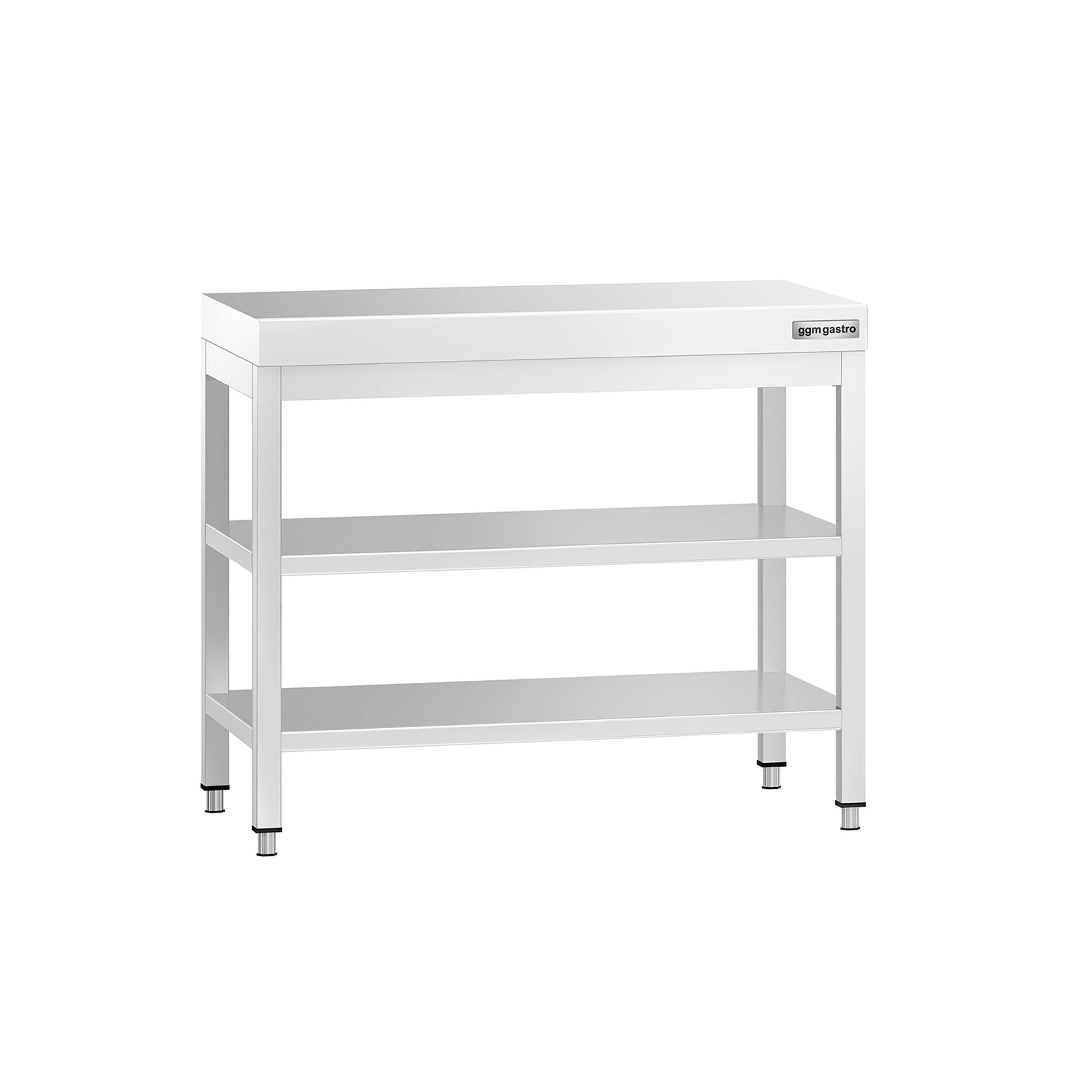 Table de travail inox PREMIUM - 800 x 600 mm - avec tablette inférieure & Tablette intermédiaire