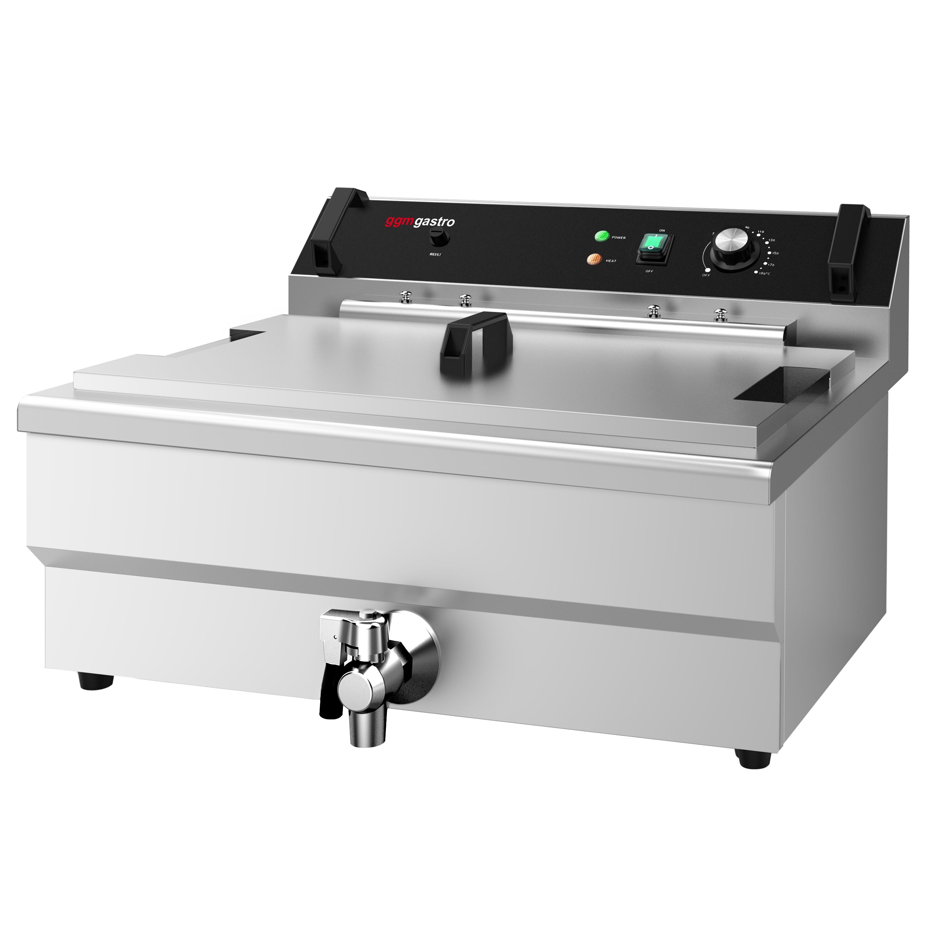 Friteuse à beignets électrique professionnelle - 30L - 5kW - Manuel - avec robinet de vidange