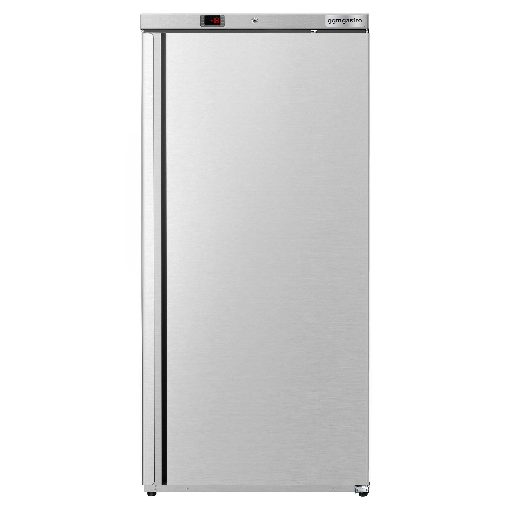 Congélateur de stockage inox ECO – 600 litres – avec 1 porte et 11 paniers – intérieur de la porte en plastique