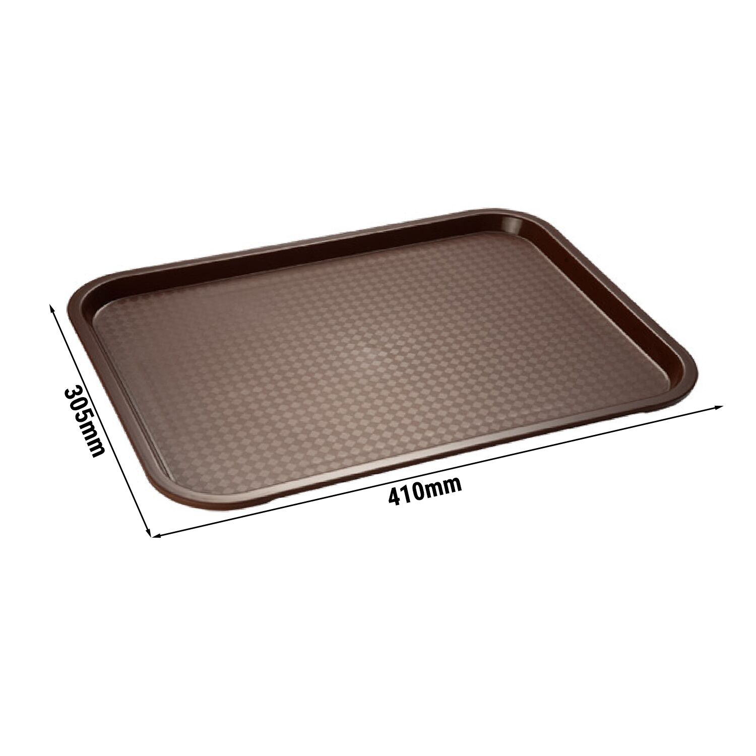(6 pièces) Plateau FAST FOOD – polypropylène – 410×305 mm – Marron