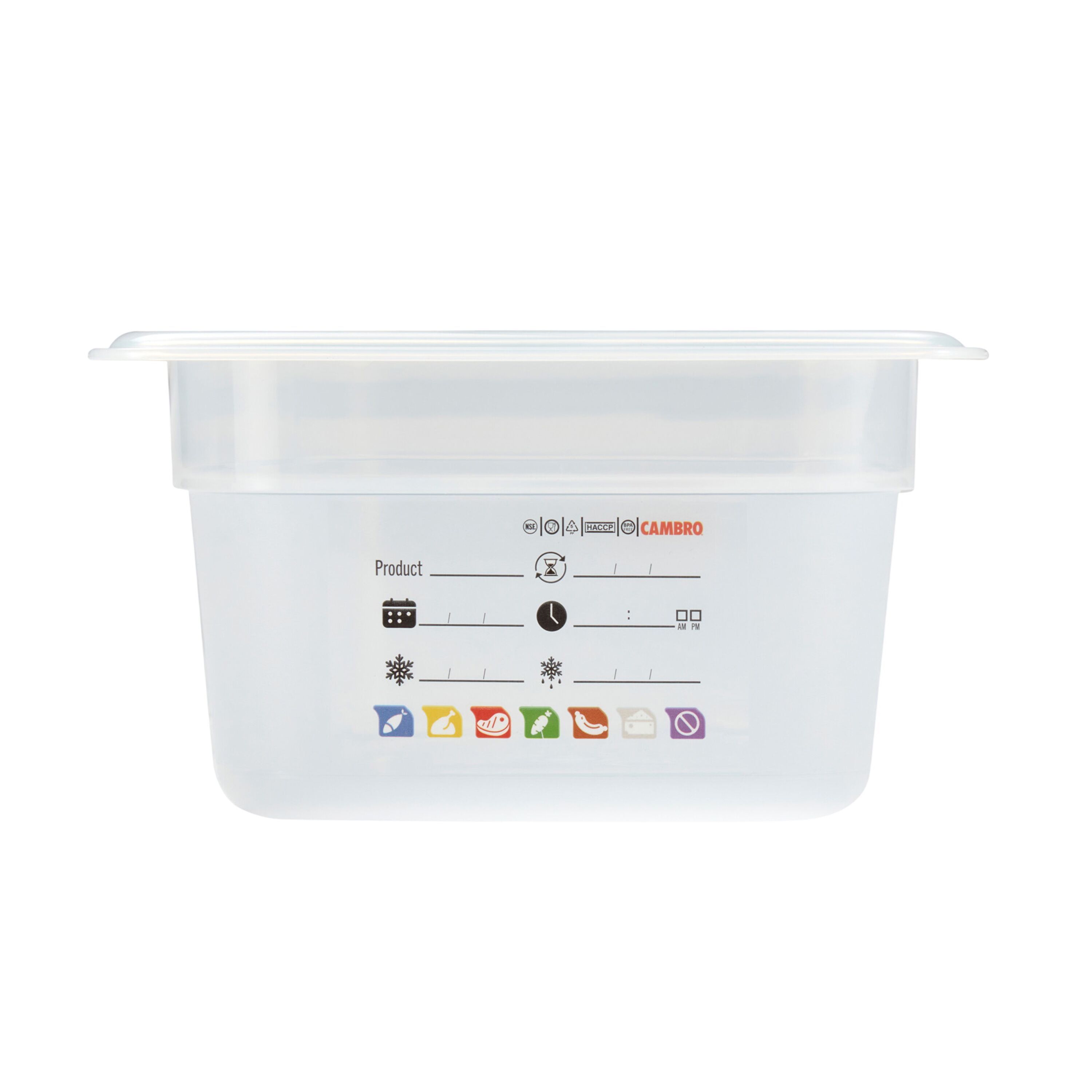 (6 pièces) CAMBRO | SafeTrak - Récipients en polypropylène GN 1/3 - laiteux - Hauteur : 100mm