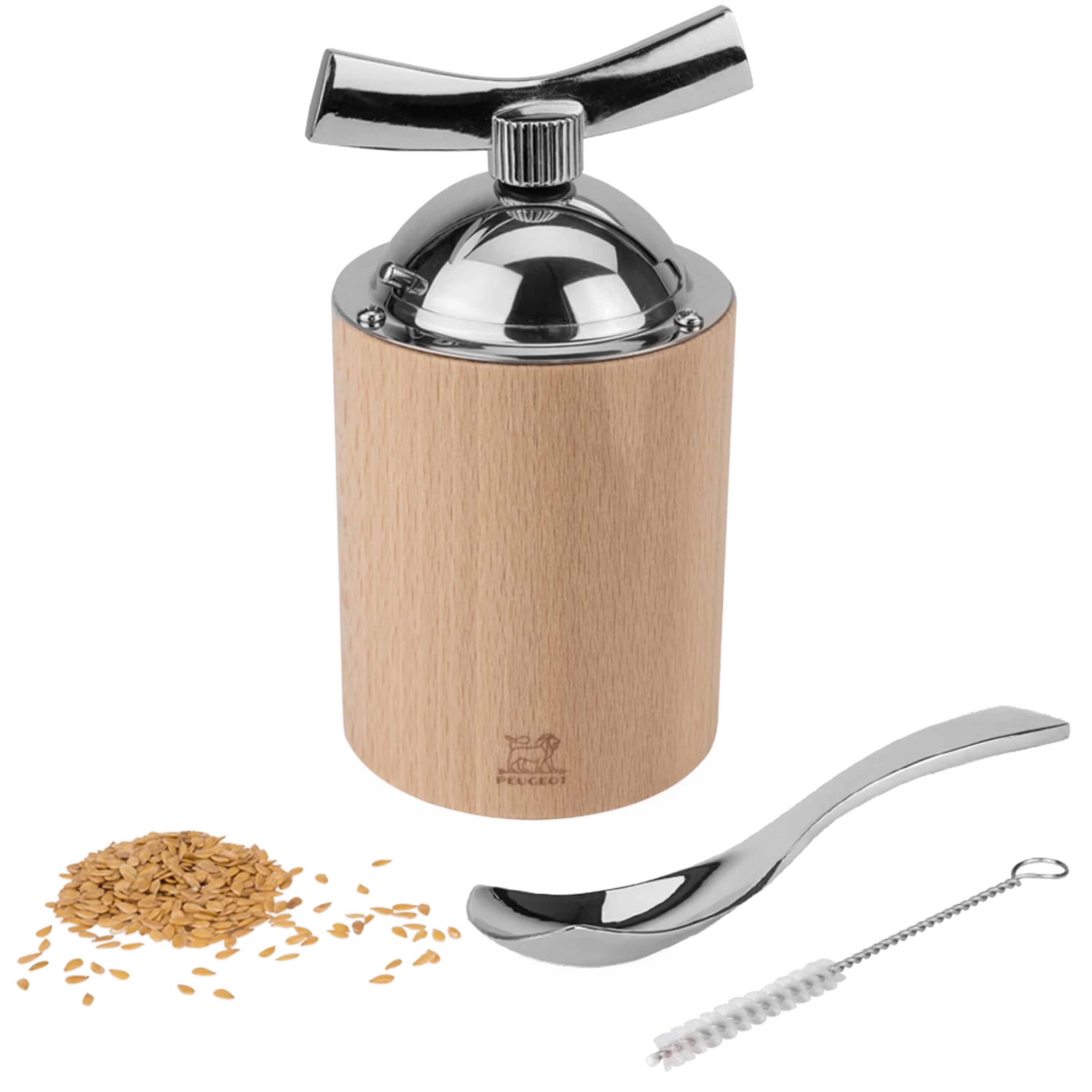 (6 pièces) PEUGEOT | ISEN - Moulin à graines de lin - Bois - Naturel - Hauteur : 130 mm