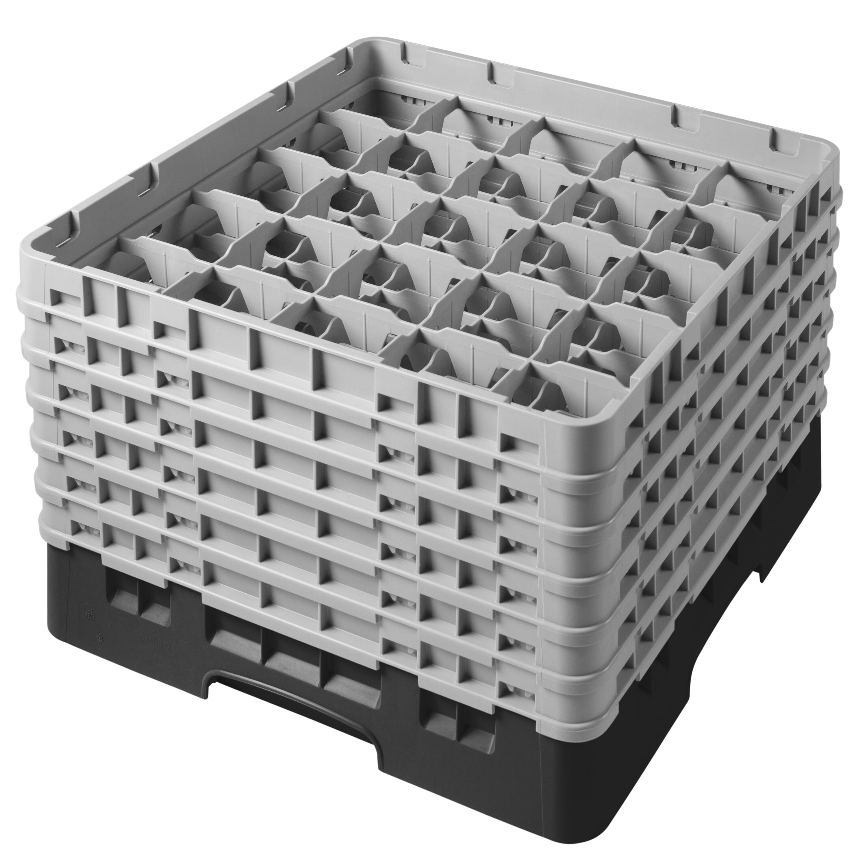 CAMBRO | CAMRACK® – Glasdiskkorg 1/1 – 25 fack – med 6 förlängare – 500x500 mm – Svart