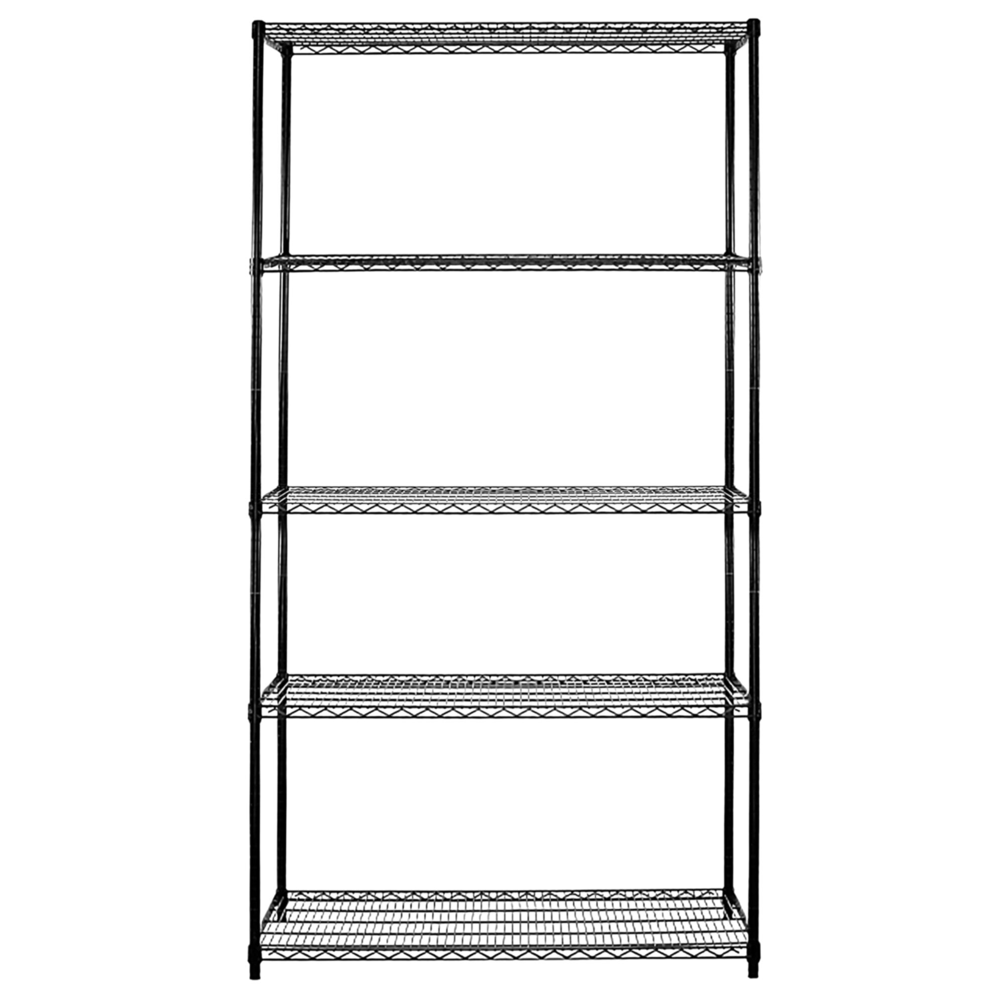 Étagère en acier - 900 x 450 mm - 5 étagères - Noir