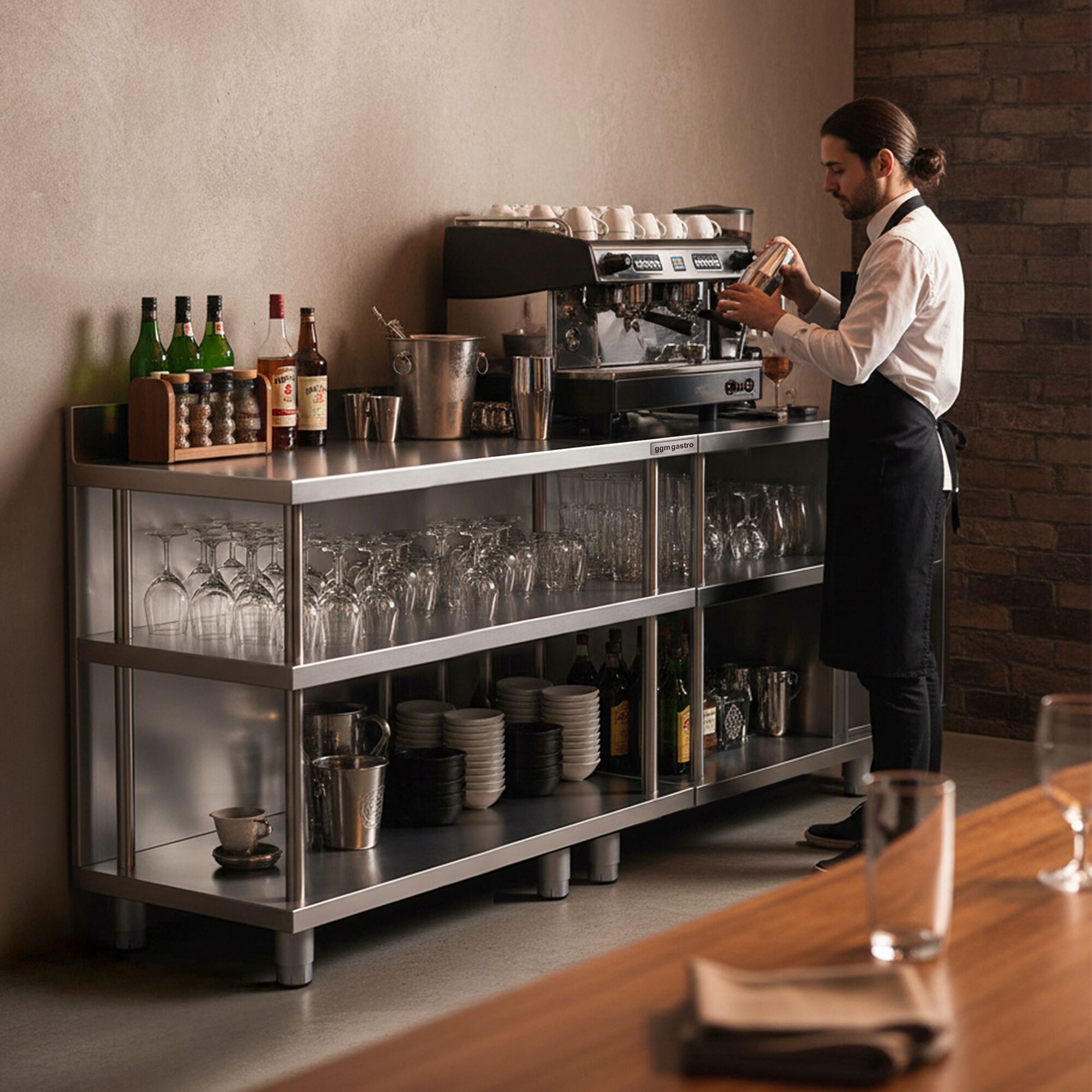Table de préparation de cocktail - Acier inoxydable - 1600x600mm