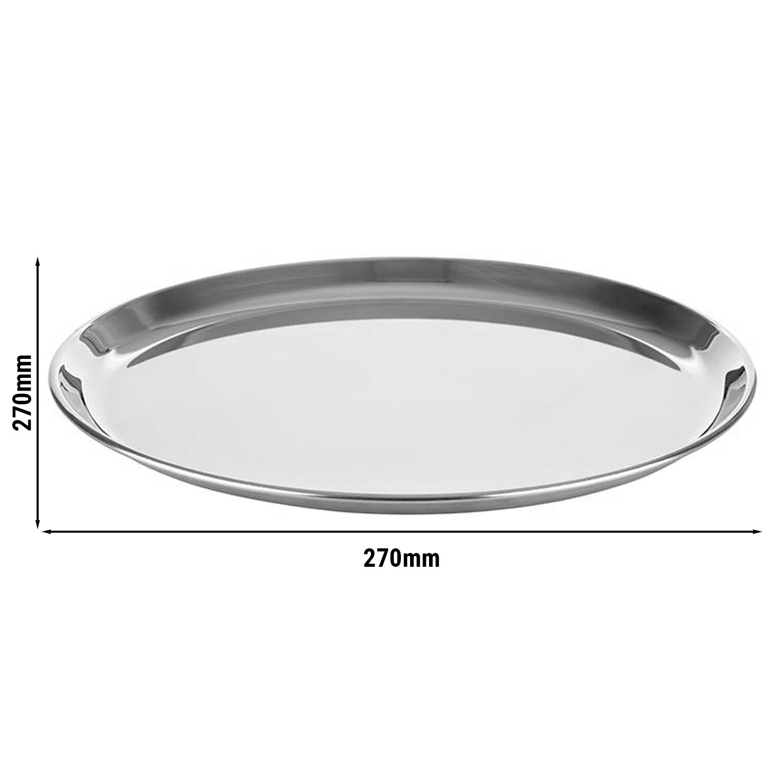 (6 pcs) Plateau de présentation - KAFFEEHAUS - Acier inoxydable - Ø270mm - Hauteur:15mm - compatible lave-vaisselle - empilable
