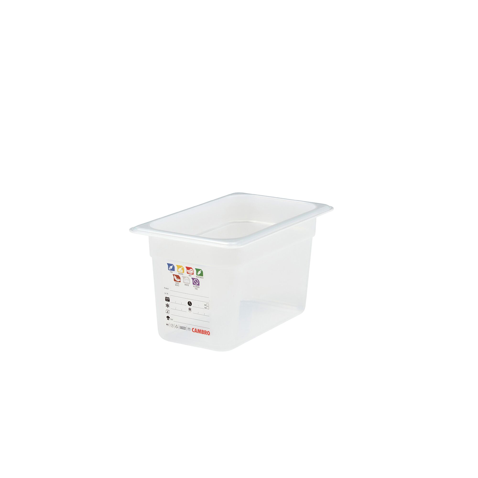 (6 pièces) CAMBRO | SafeTrak - Récipients en polypropylène GN 1/4 - laiteux - Hauteur : 150mm