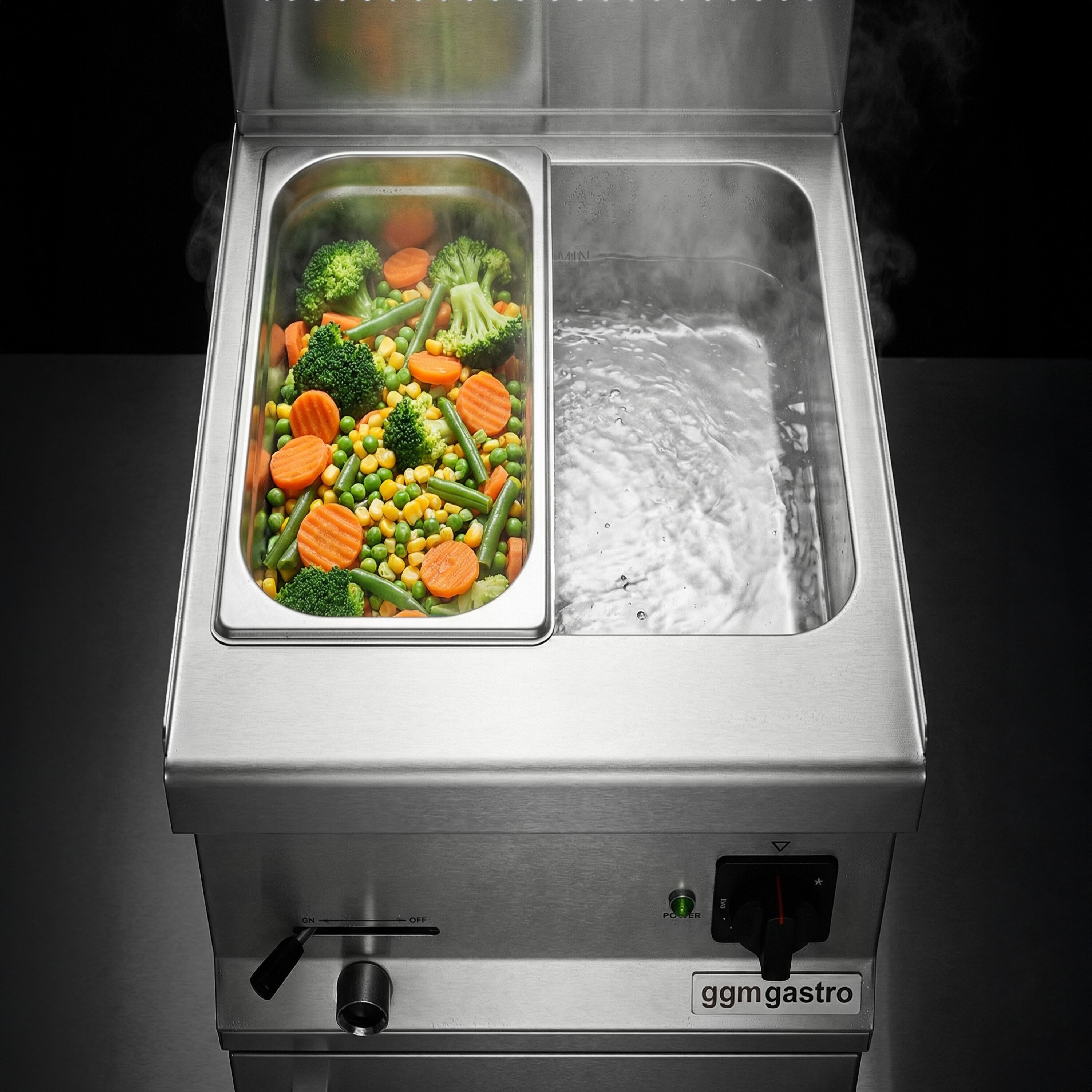 Bain-marie électrique – 1,2 kW – 1 × GN 1/1 ou 2 × GN 1/2