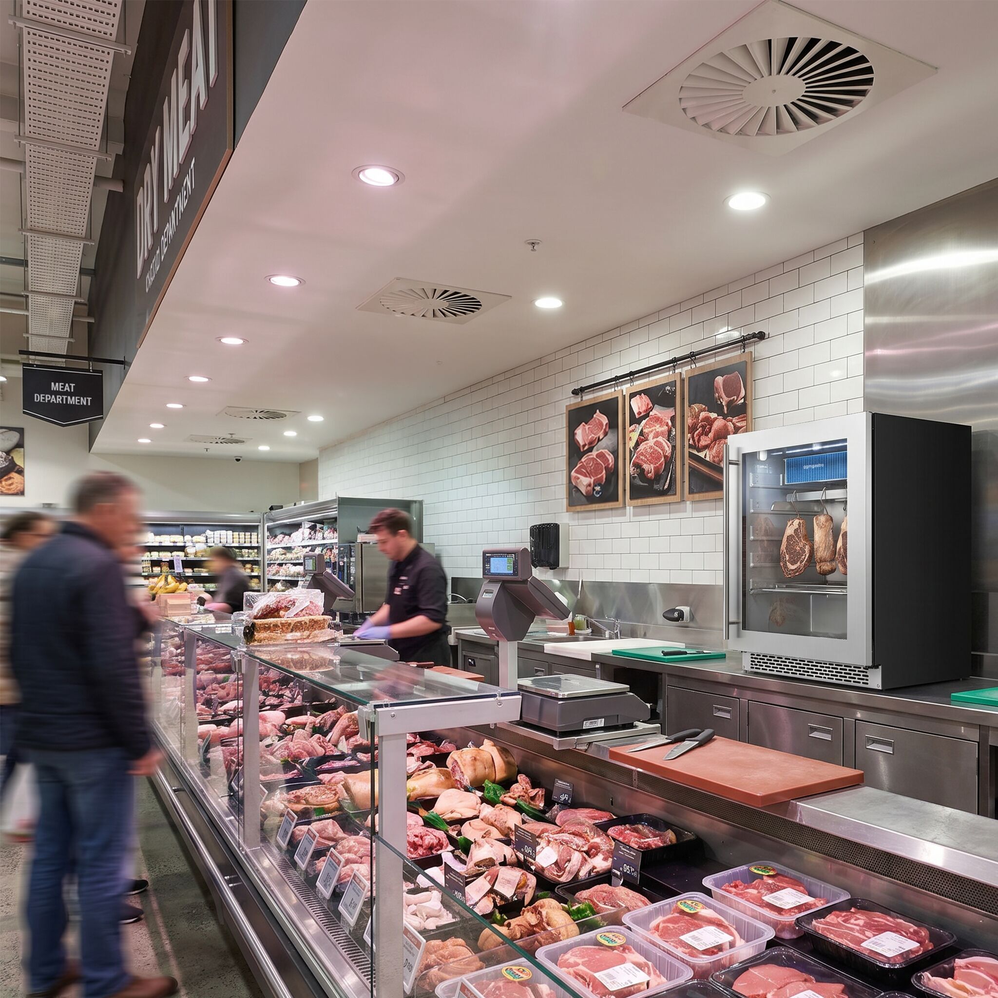 Armoire de maturation à sec pour viande - 595mm - 98 litres - 1 porte vitrée sans cadre - inox