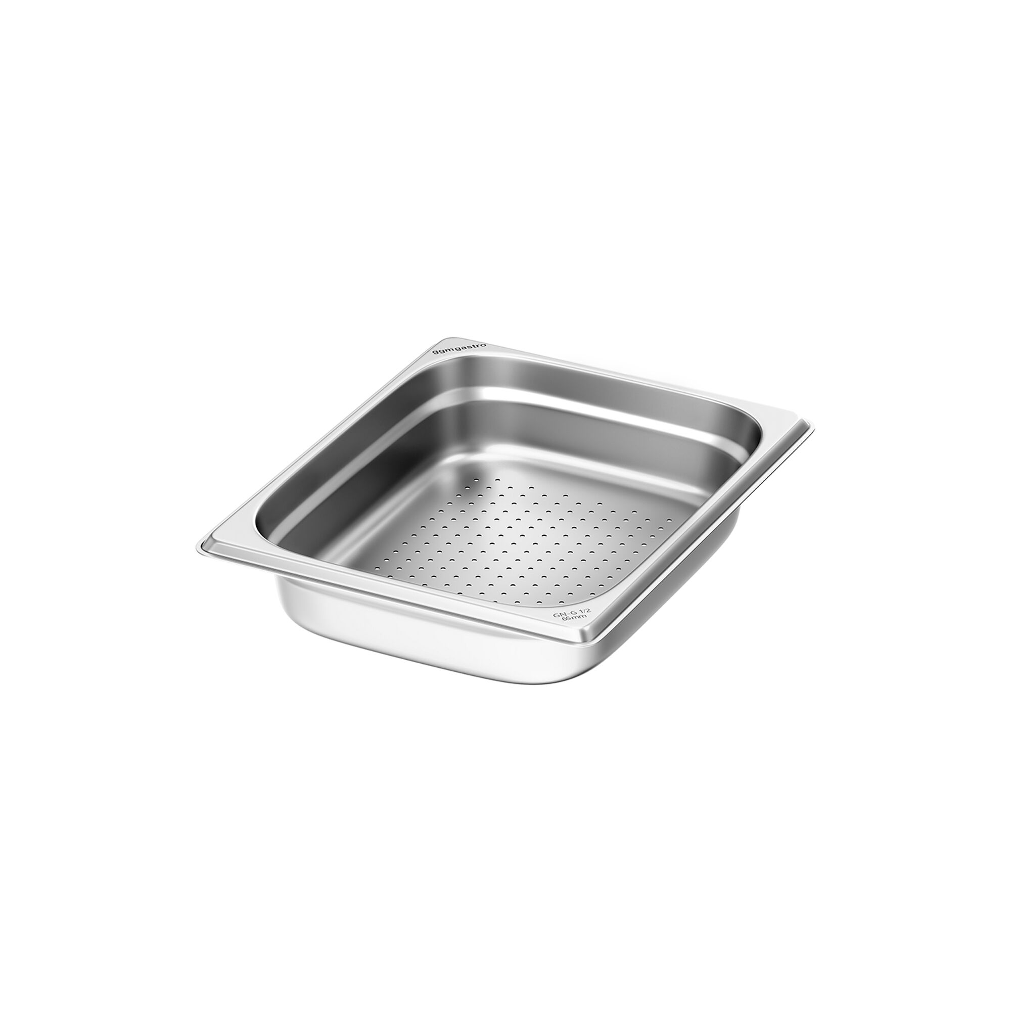 (6 pièces) Récipients en acier inoxydable GN 1/2 - perforés - hauteur : 65mm