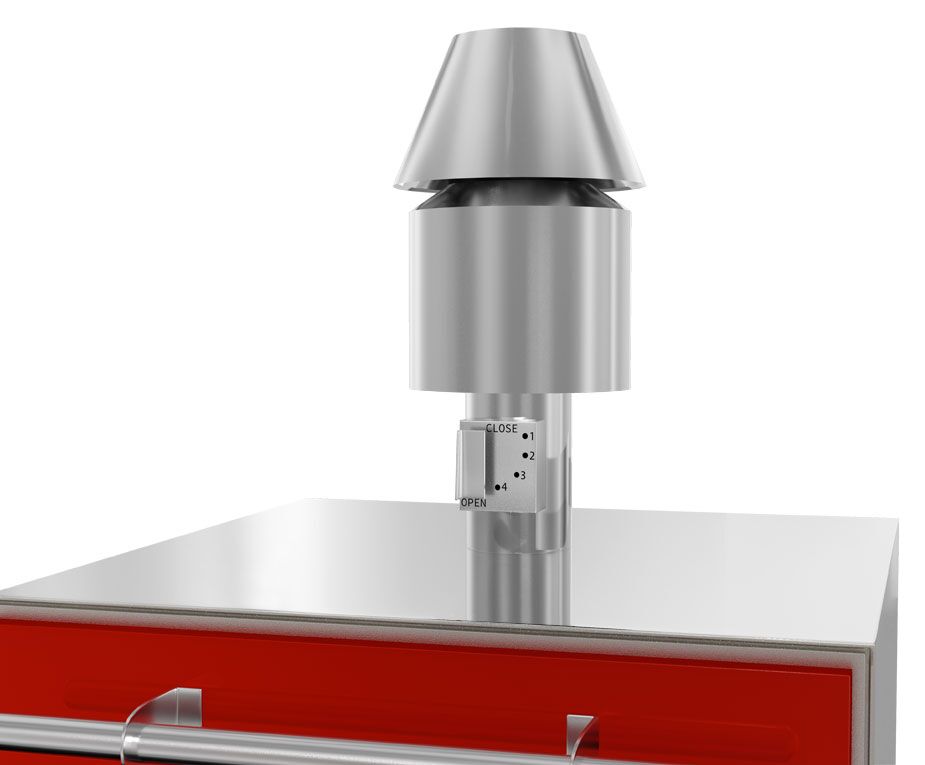Charcoal - Holzkohlegrillofen - 710mm - Rot