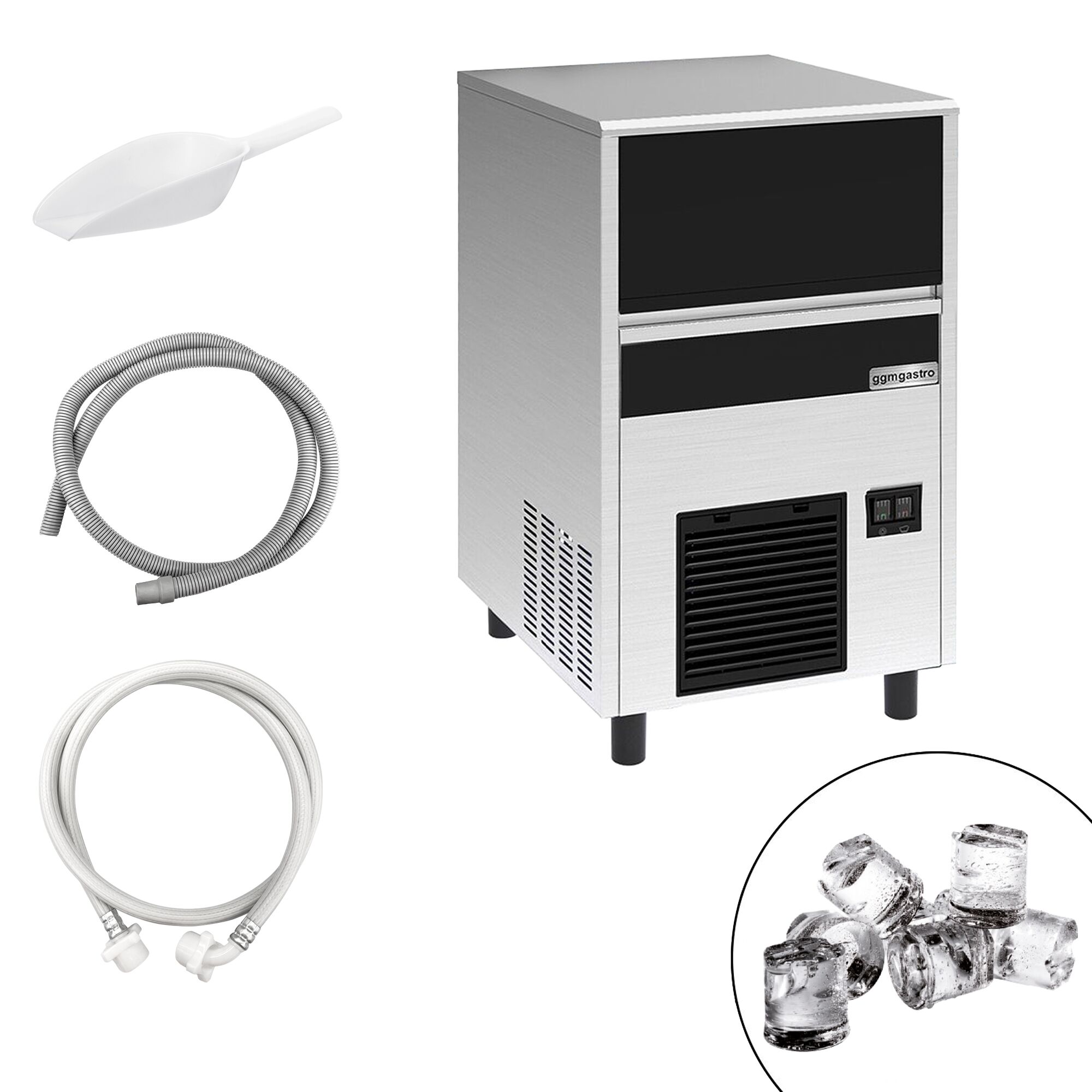 Machine à glaçons - Cylindre - 47 kg/24 h - y compris la pompe de vidange