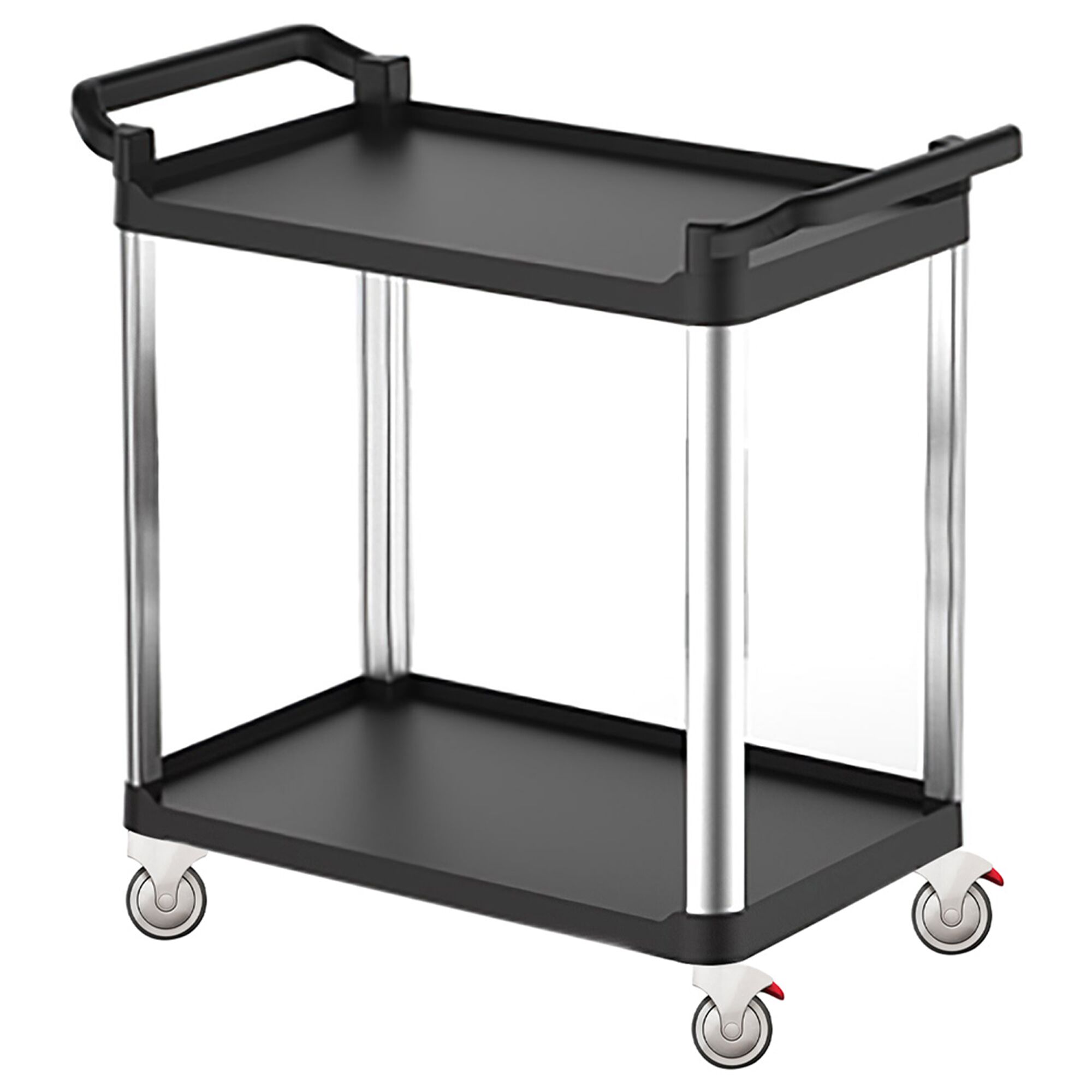 Chariot de Service - Plastique - 800x500mm - 2 Niveaux - avec Roues Silencieuses