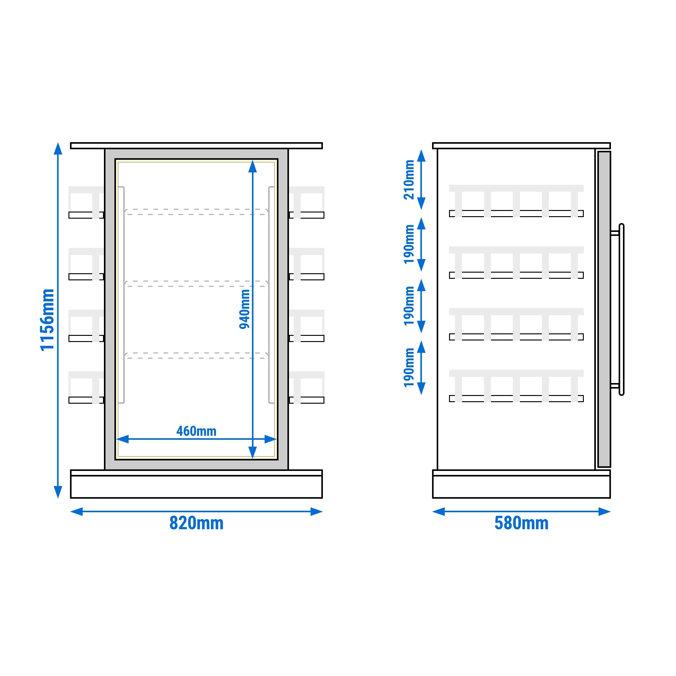 Minibar vitré - 820mm - 110 L - 1 porte vitrée - éclairage LED - affichage digital de la température - +2 à +12 °C