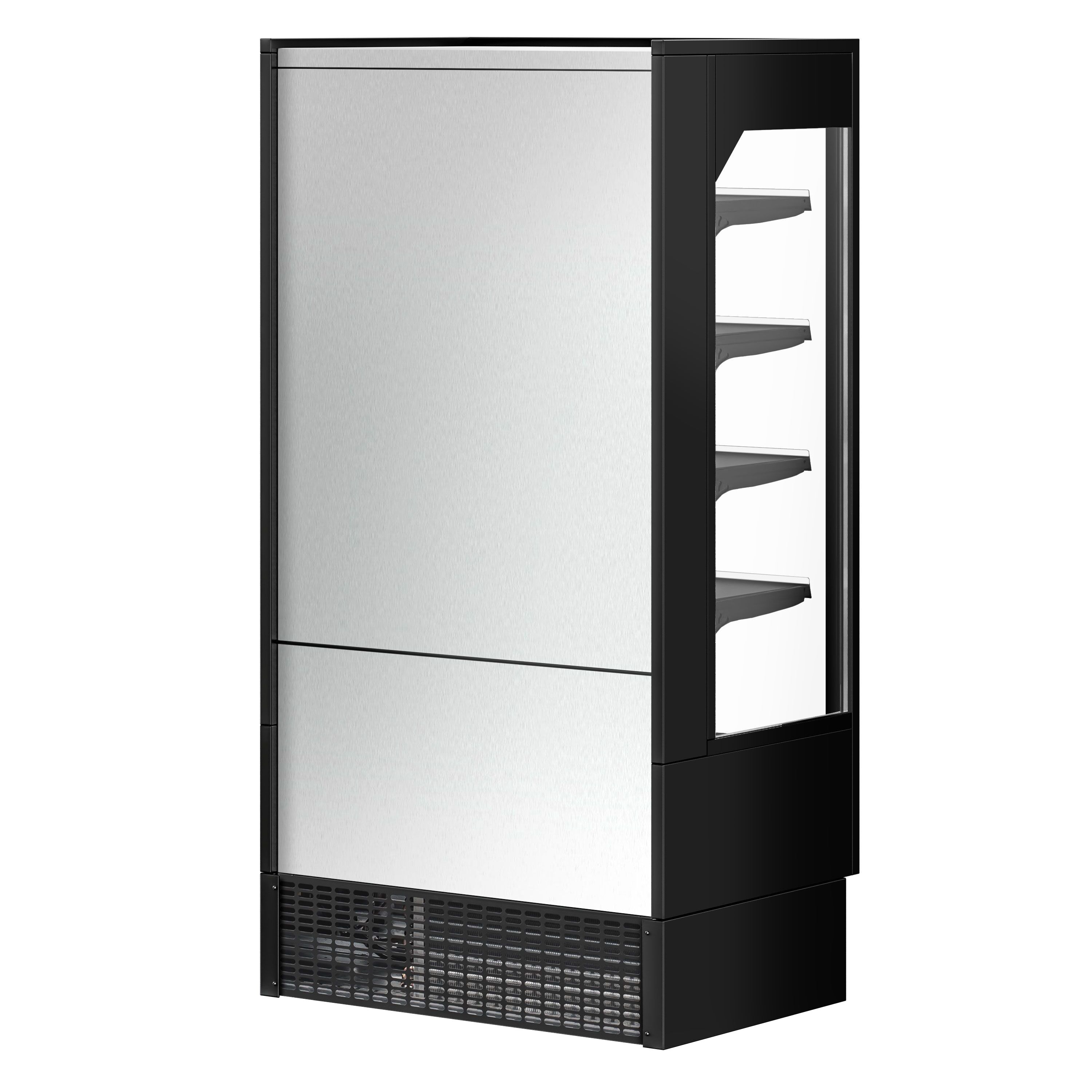 Vitrine murale réfrigérée - 1002mm - 440L - avec 2 portes battantes vitrées & 4 étagères - Noir