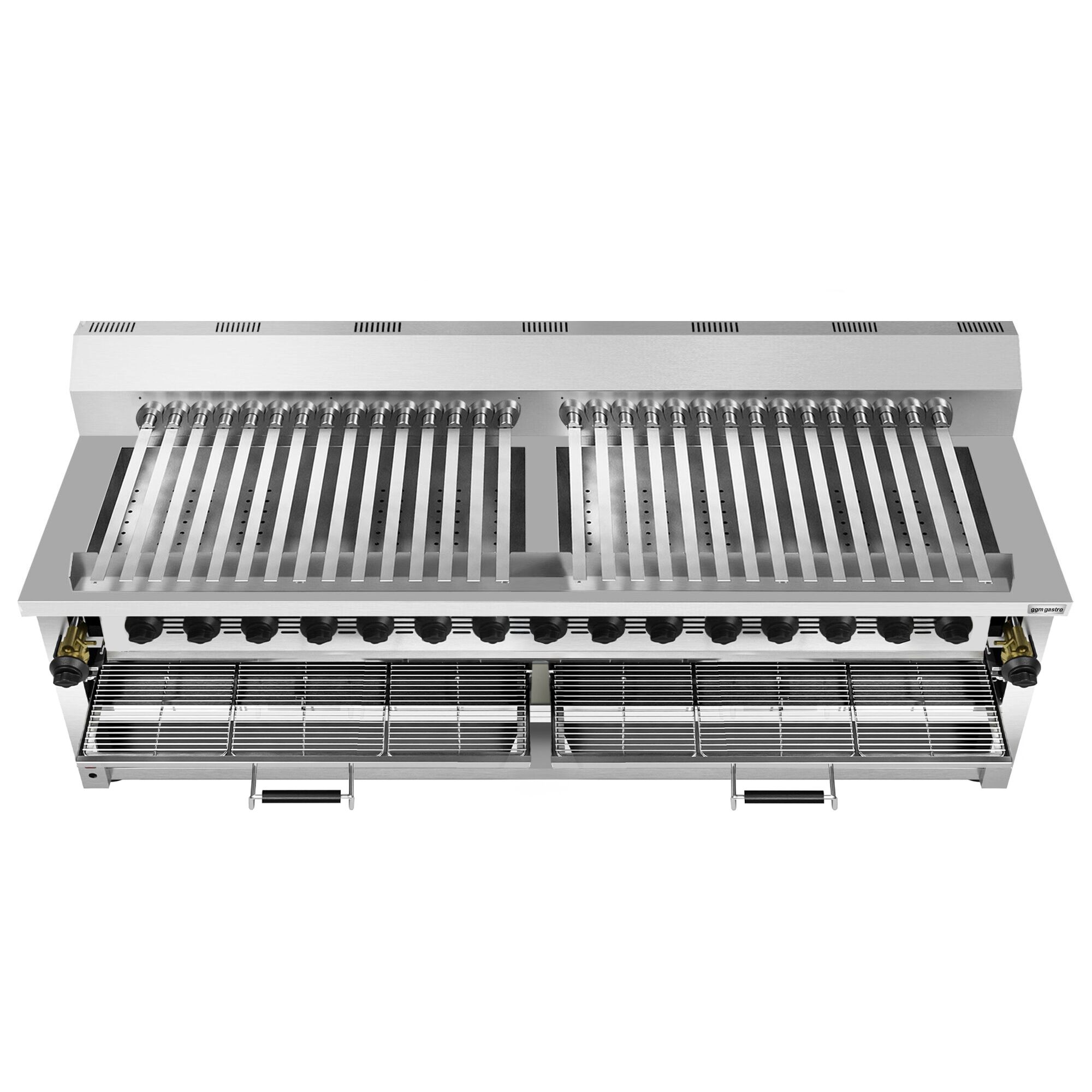 Commercial Gas Adana & Shish Kebab Skewer Grill – 30 Auto‑Rotate Skewers - 15 Burners - 23 Included