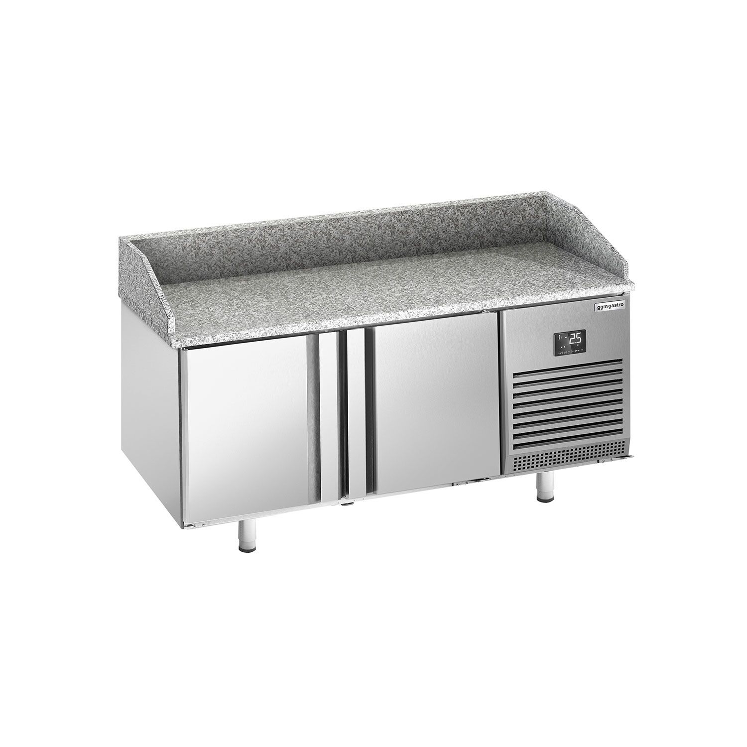 Commercial Pizza Prep Counter - Granite Top PREMIUM PLUS - 1490x700mm - with 2 doors