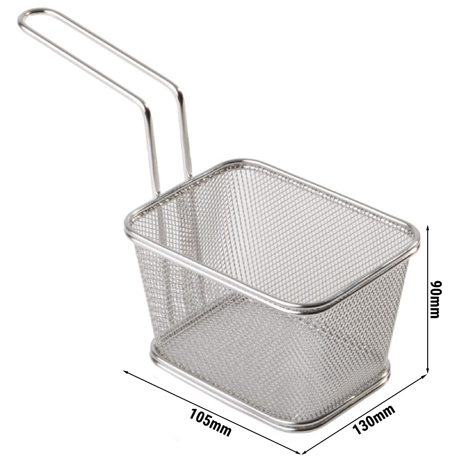 (6 pcs) Panier de service à frites - SNACKHOLDER - acier inoxydable - rectangulaire - 130x105x90mm