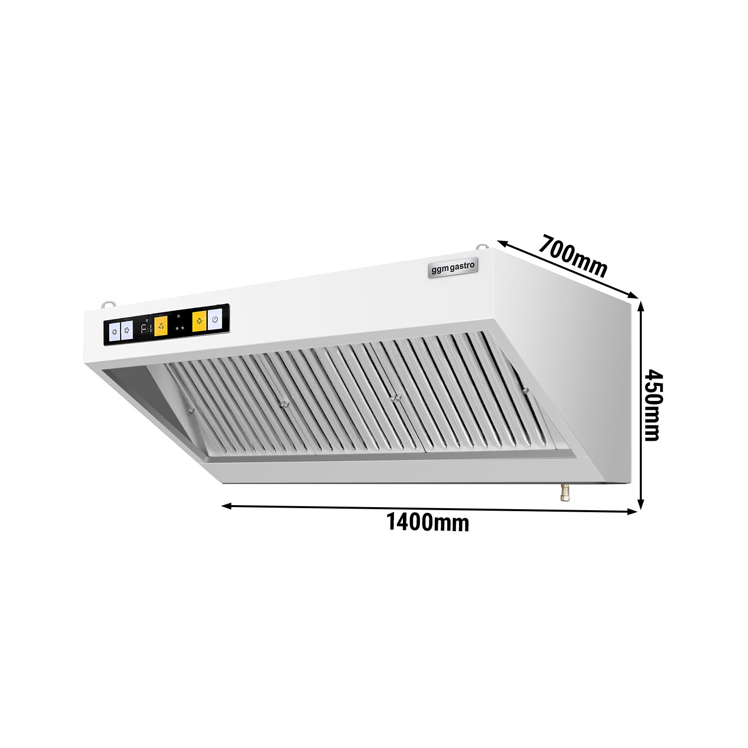 Hotte murale avec moteur – 1400 mm – régulateur, filtre et lampe