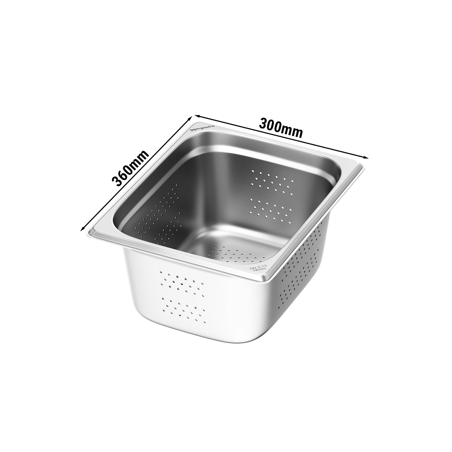 Récipient en inox GN 1/2 - perforé - Hauteur : 150mm