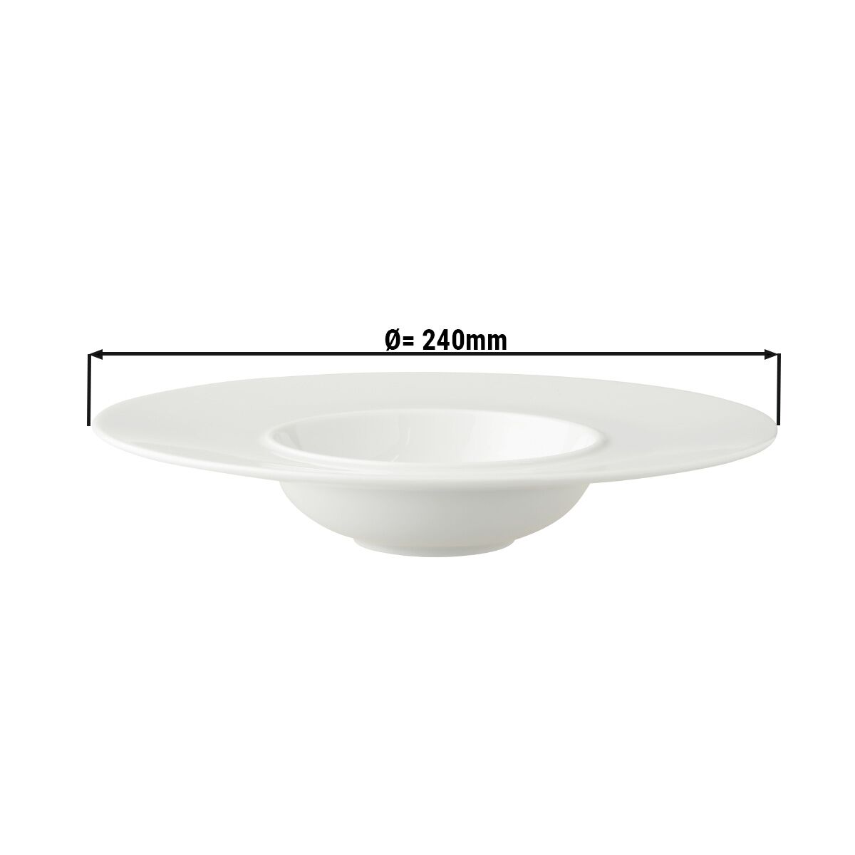 (6 stuks) Pastabord - Ø 24 cm - Wit