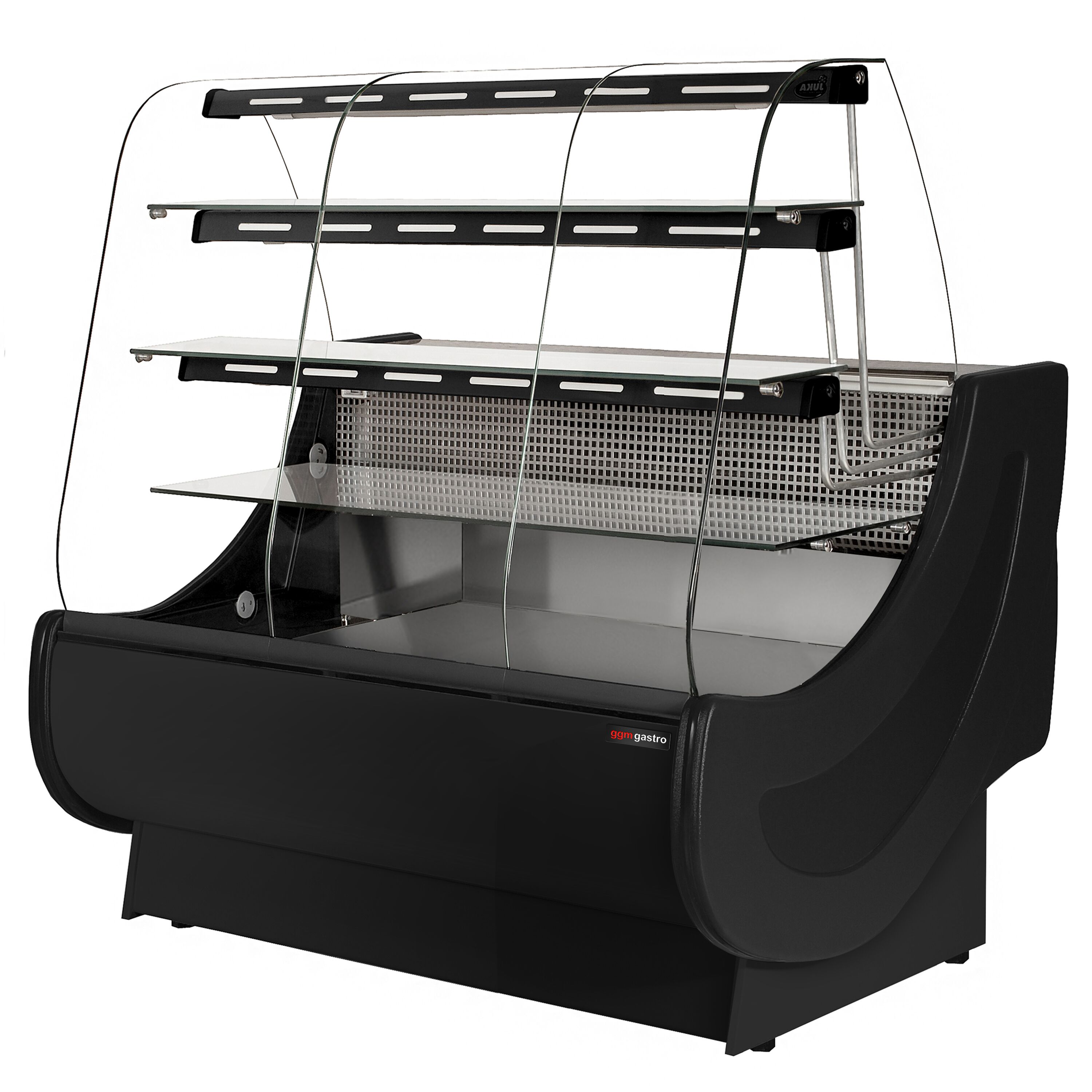 Comptoir vitrine réfrigérée - 1300x980mm - +4/+12°C - 3 étagères vitrées éclairées - Tiroirs à gâteaux - Plexiglas de nuit