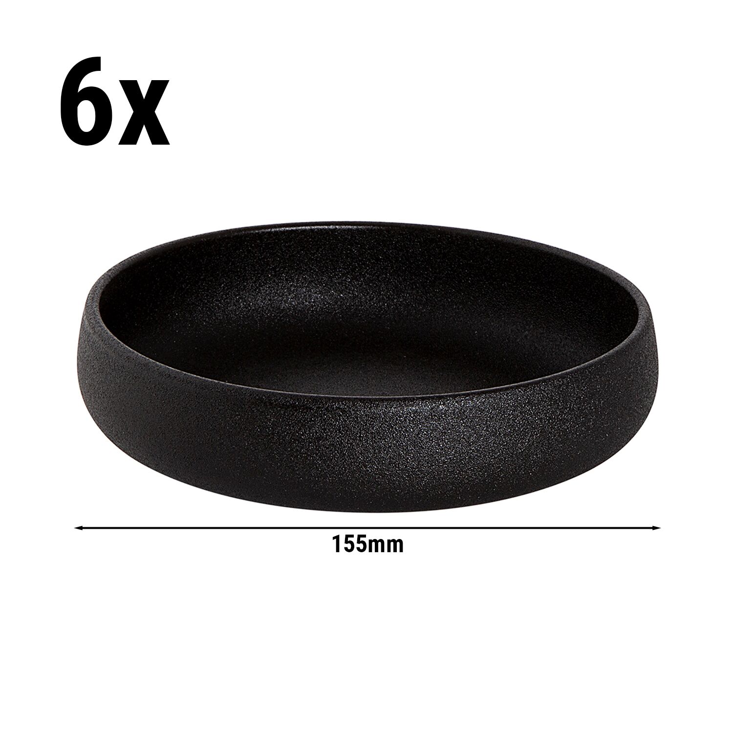(6 pcs) Coupe UNIVERSE - Porcelaine - Ø 155mm - Noir