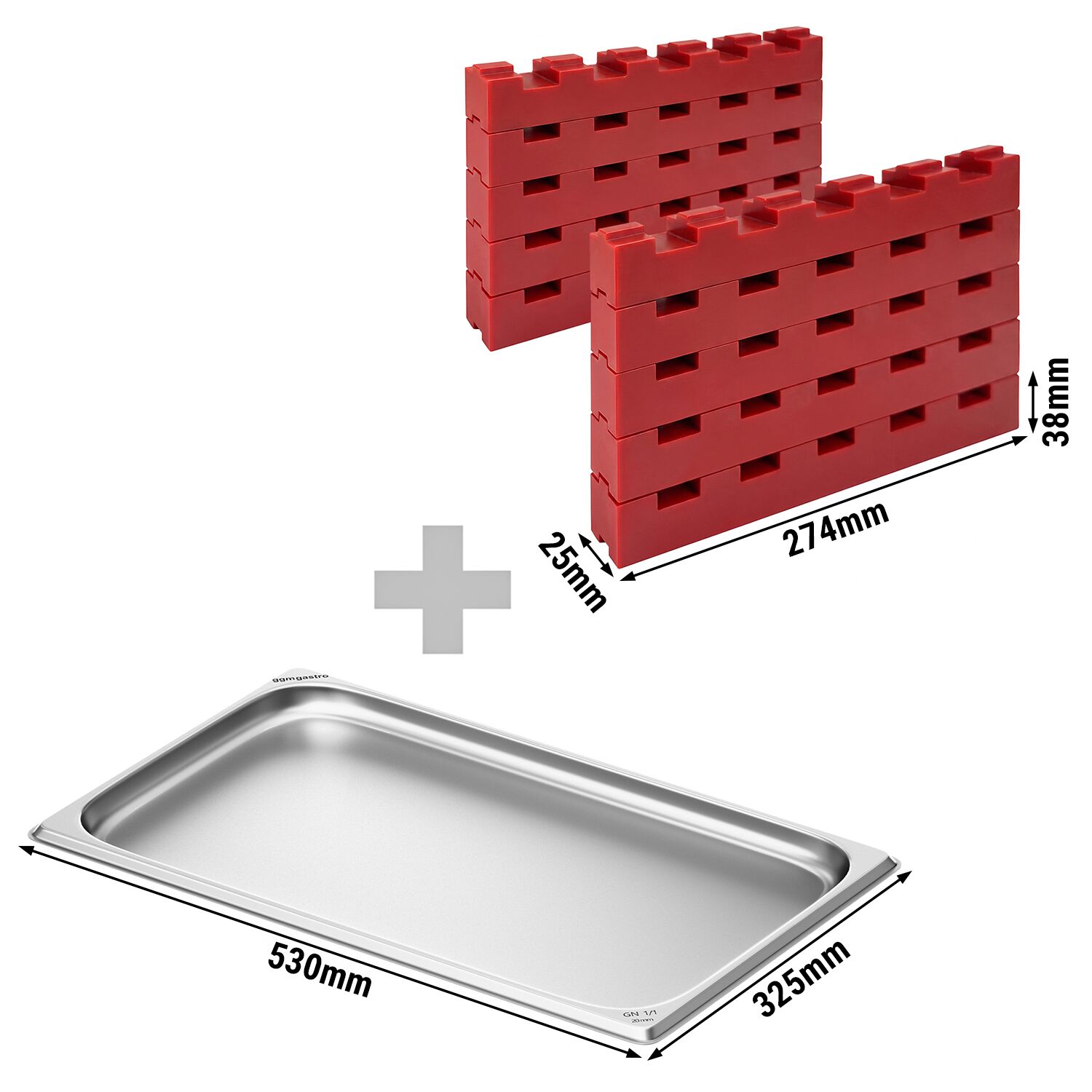 Kebab skewer holder – stackable – holds up to 25 kebab skewers – (polyethylene)