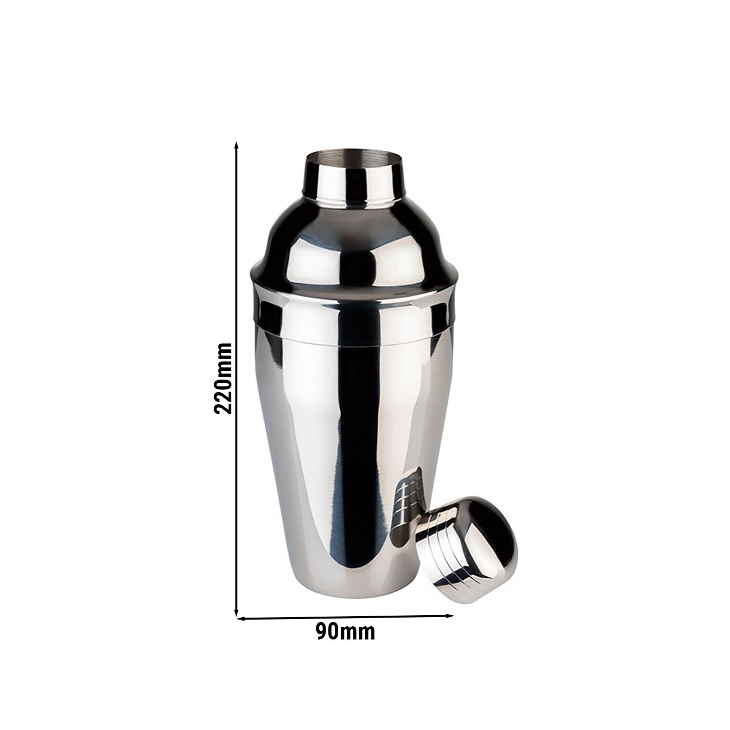 (6 pièces) Shaker - CLASSIC - inox - 0,5 litre
