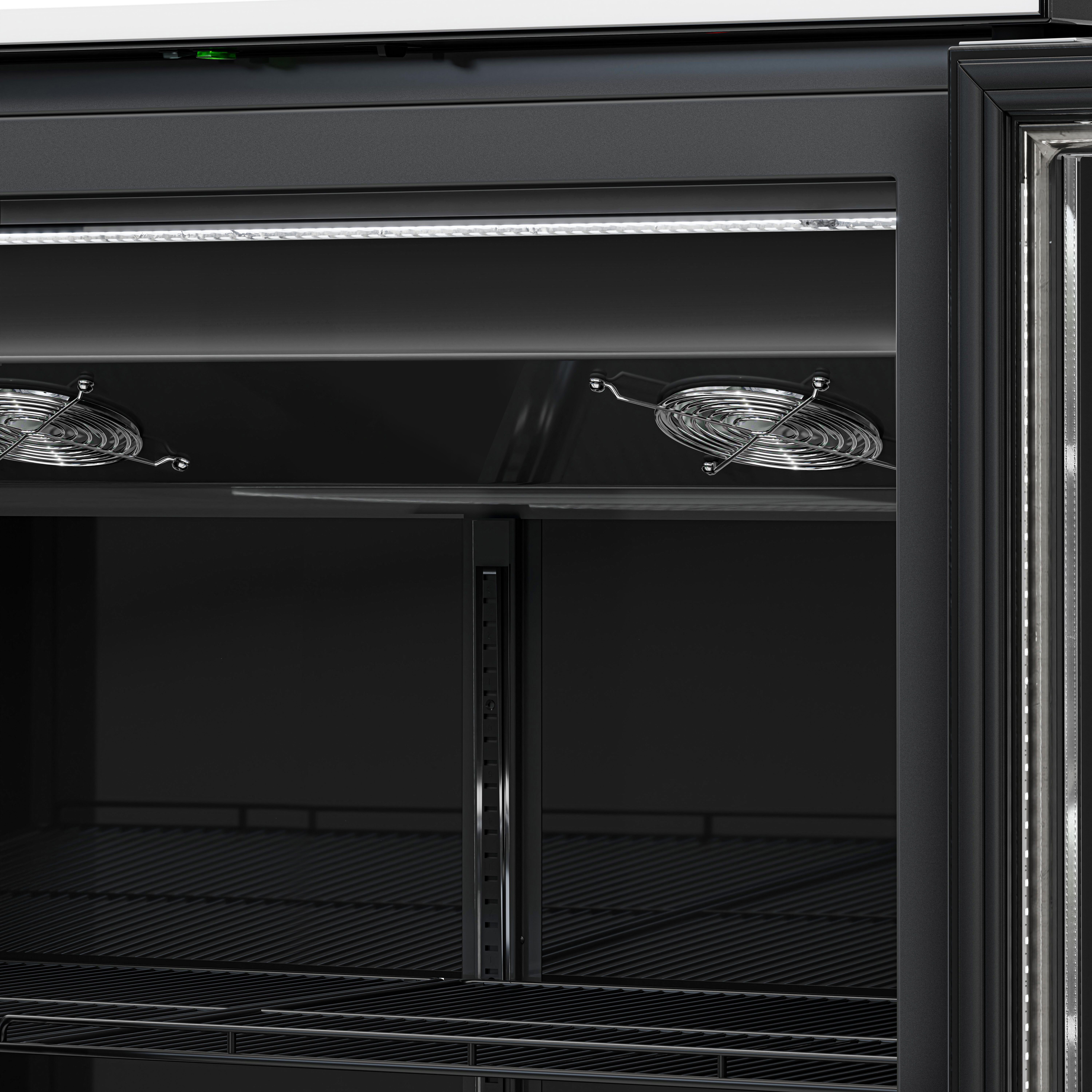 (2 pièces) Vitrine réfrigérée à boissons - 2400 litres - design sans cadre - avec 4 portes vitrées et écran publicitaire