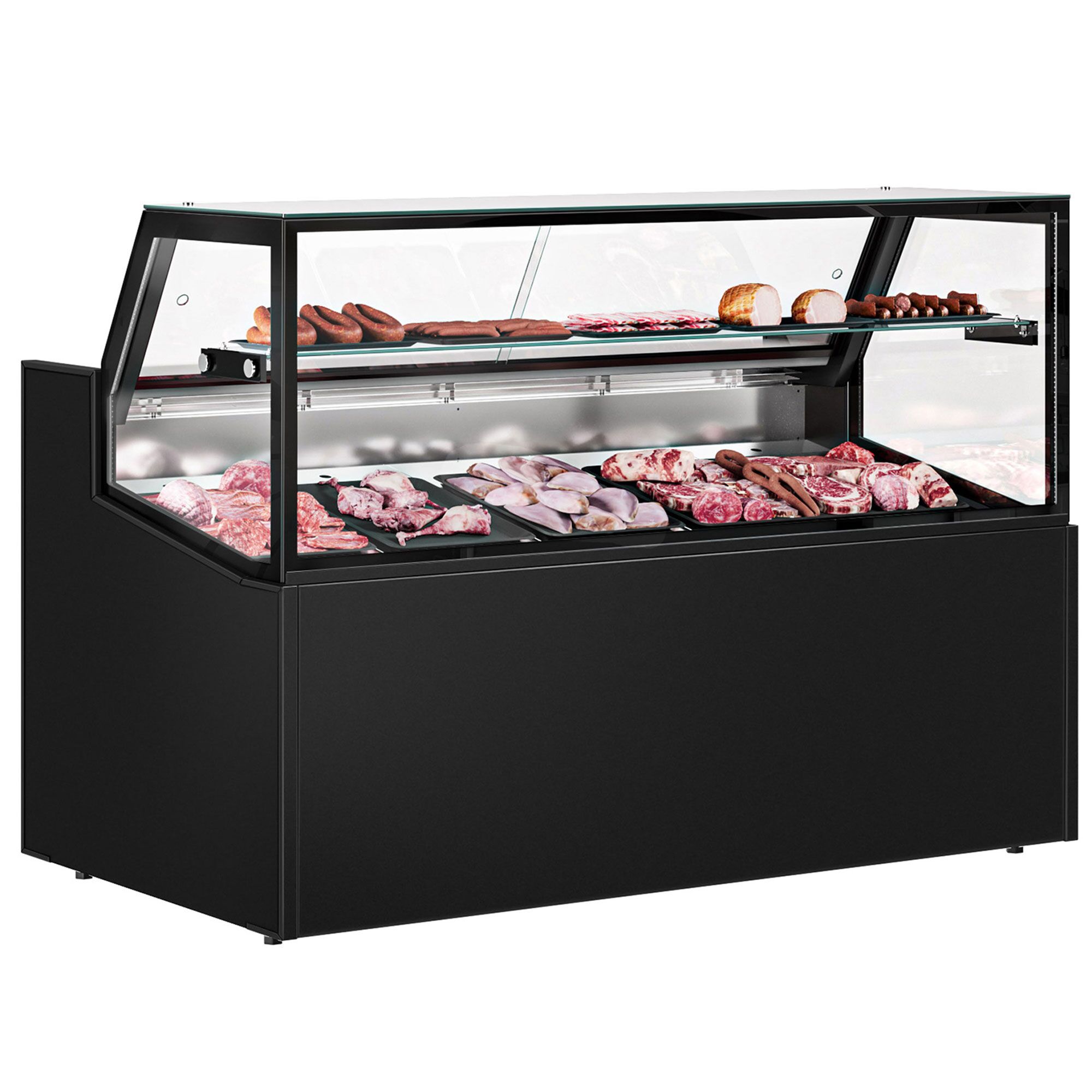 Comptoir réfrigéré - 1580x910mm - +0/+5°C - 230L - 1 étagère - Double vitrage