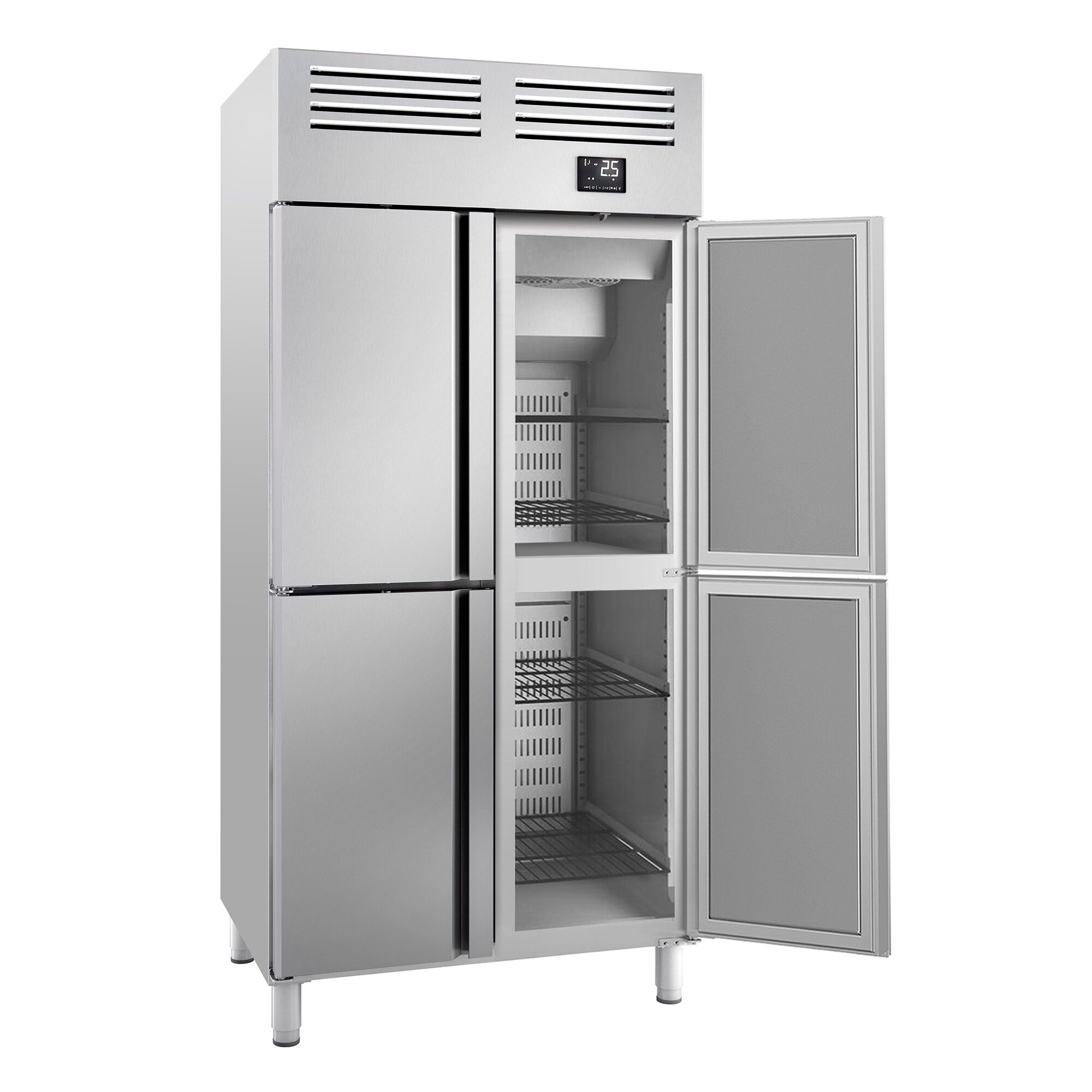 Armoire réfrigérée positive Inox AISI 304 PREMIUM PLUS - GN 1/1 - 745 L - avec 4 demi‑portes